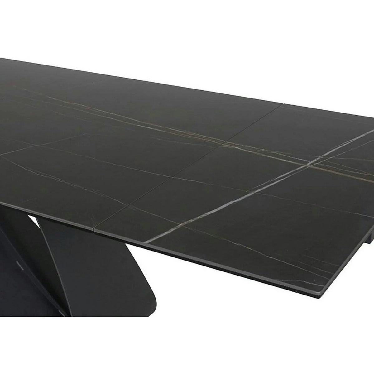Masa cu blat de sticla/ceramica DIUNA CERAMIC, negru, 160/240x90x76 cm