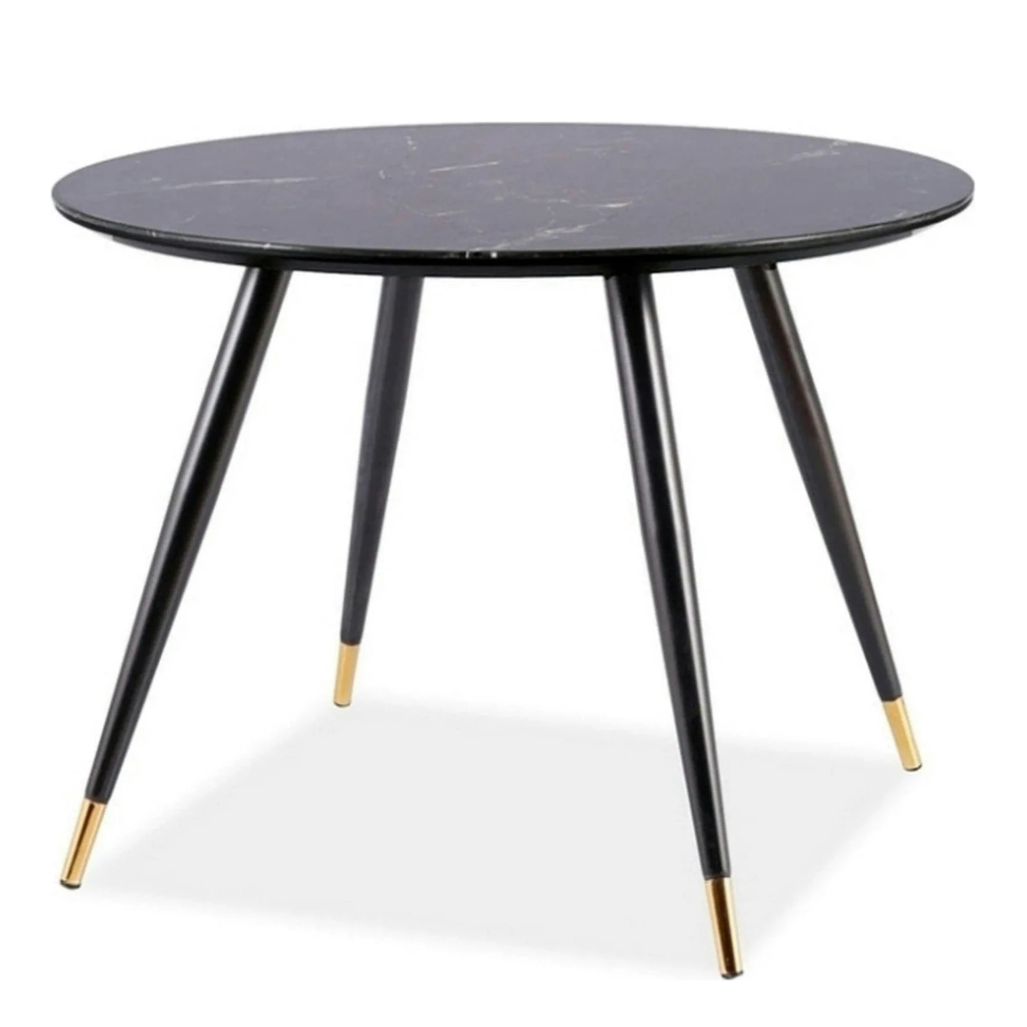 Masa CYRYL II, negru cu efect de marmura, 100x100x75 cm