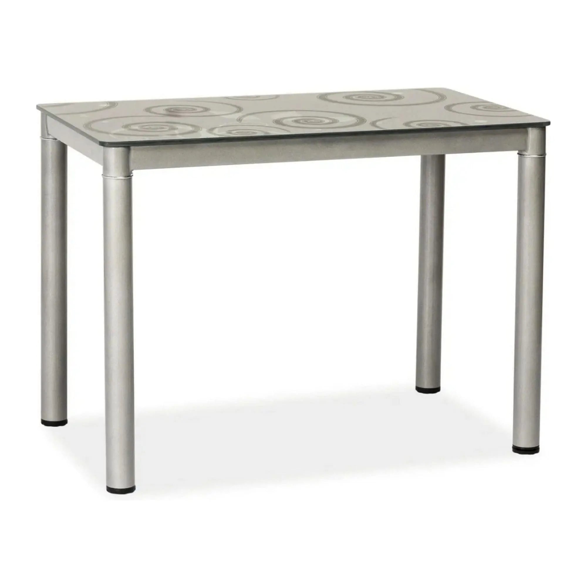 Masa DAMAR, gri, sticla securizata/metal, 100x60x75 cm