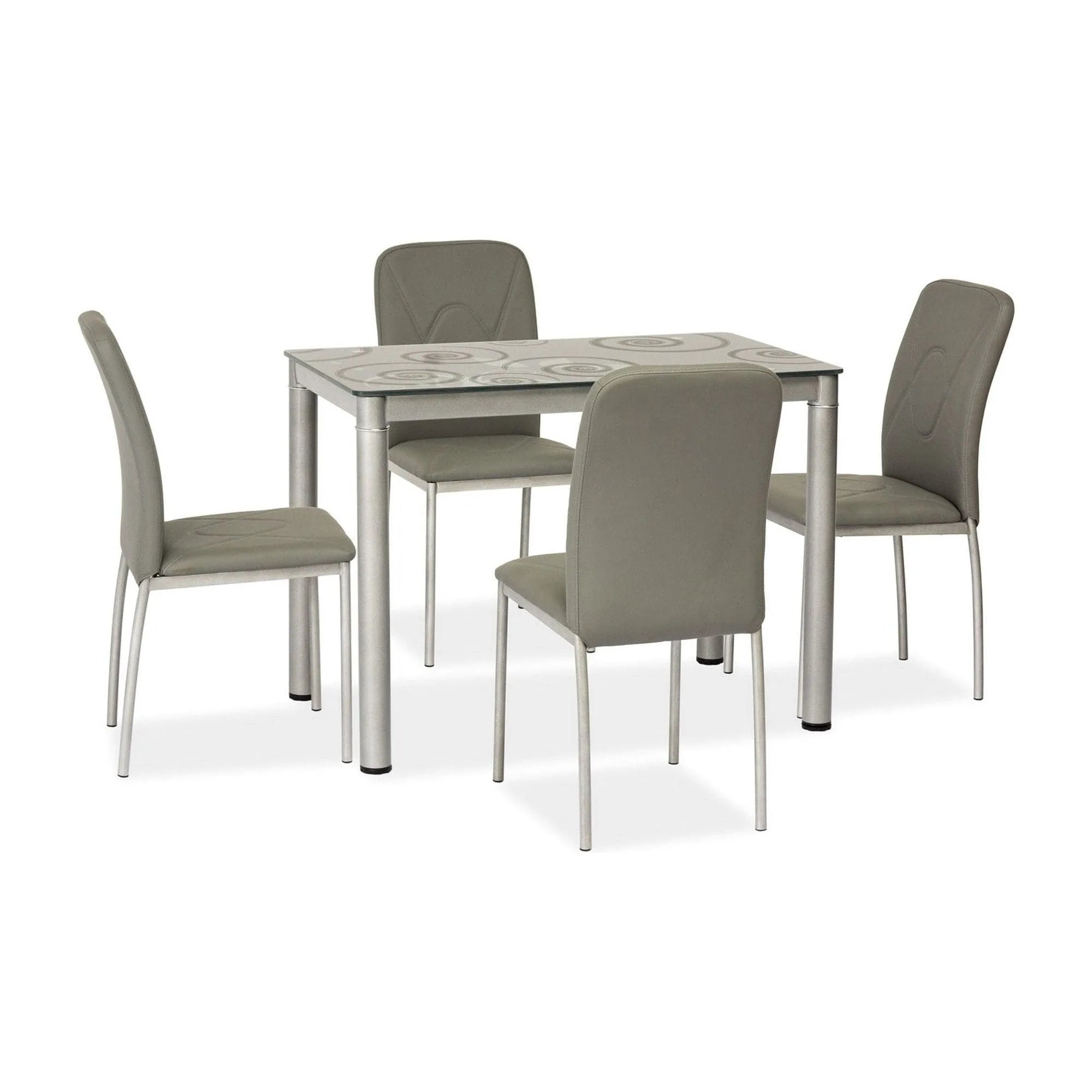 Masa DAMAR, gri, sticla securizata/metal, 100x60x75 cm