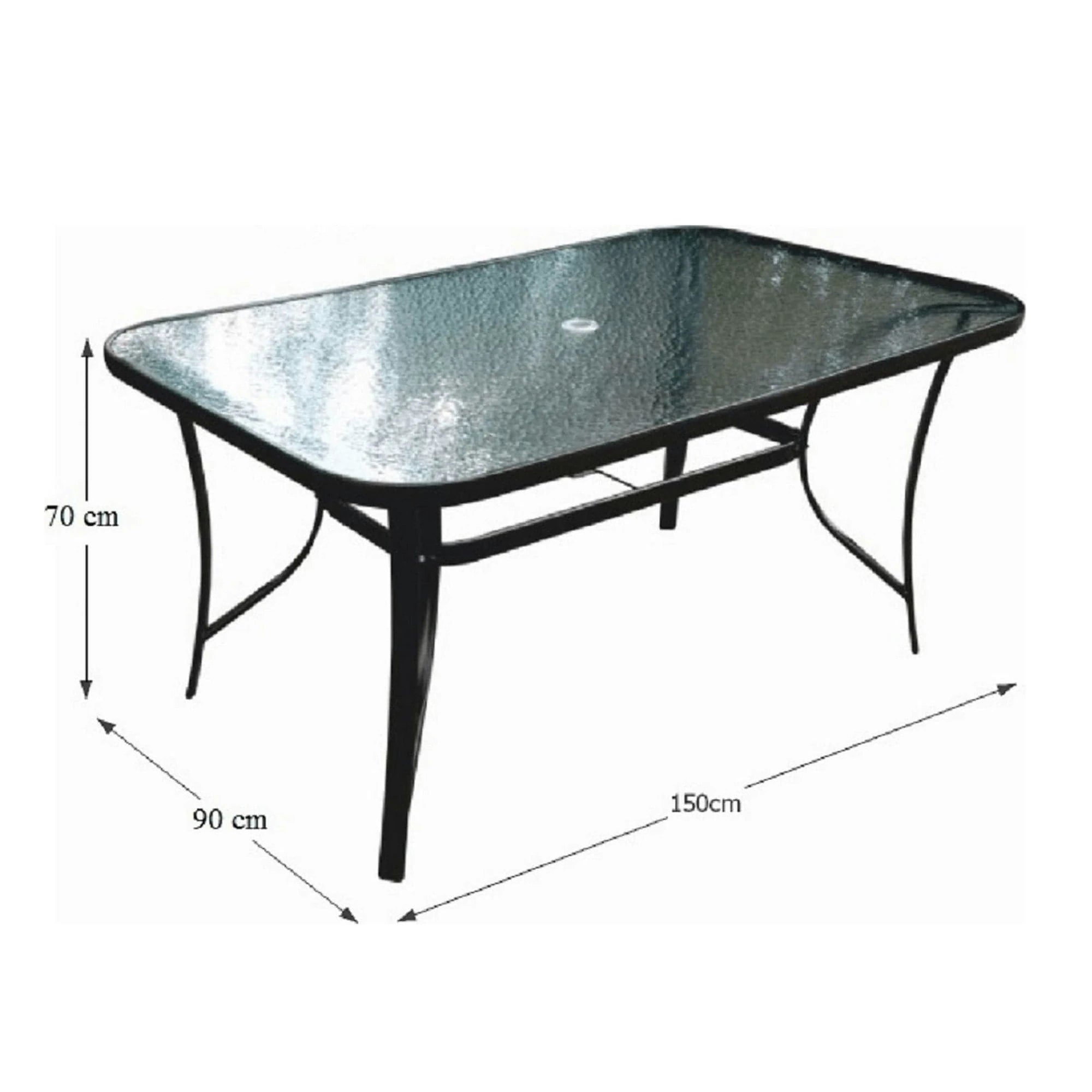 Masa de gradina din sticla securizata PASTER, 150x70x90 cm