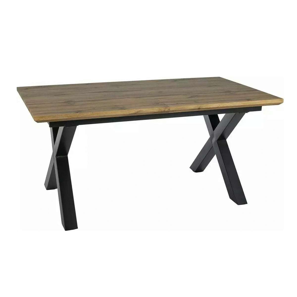 Masa de living extensibila XAVIERO II, stejar artisan/negru mat, 160-240x90x76 cm