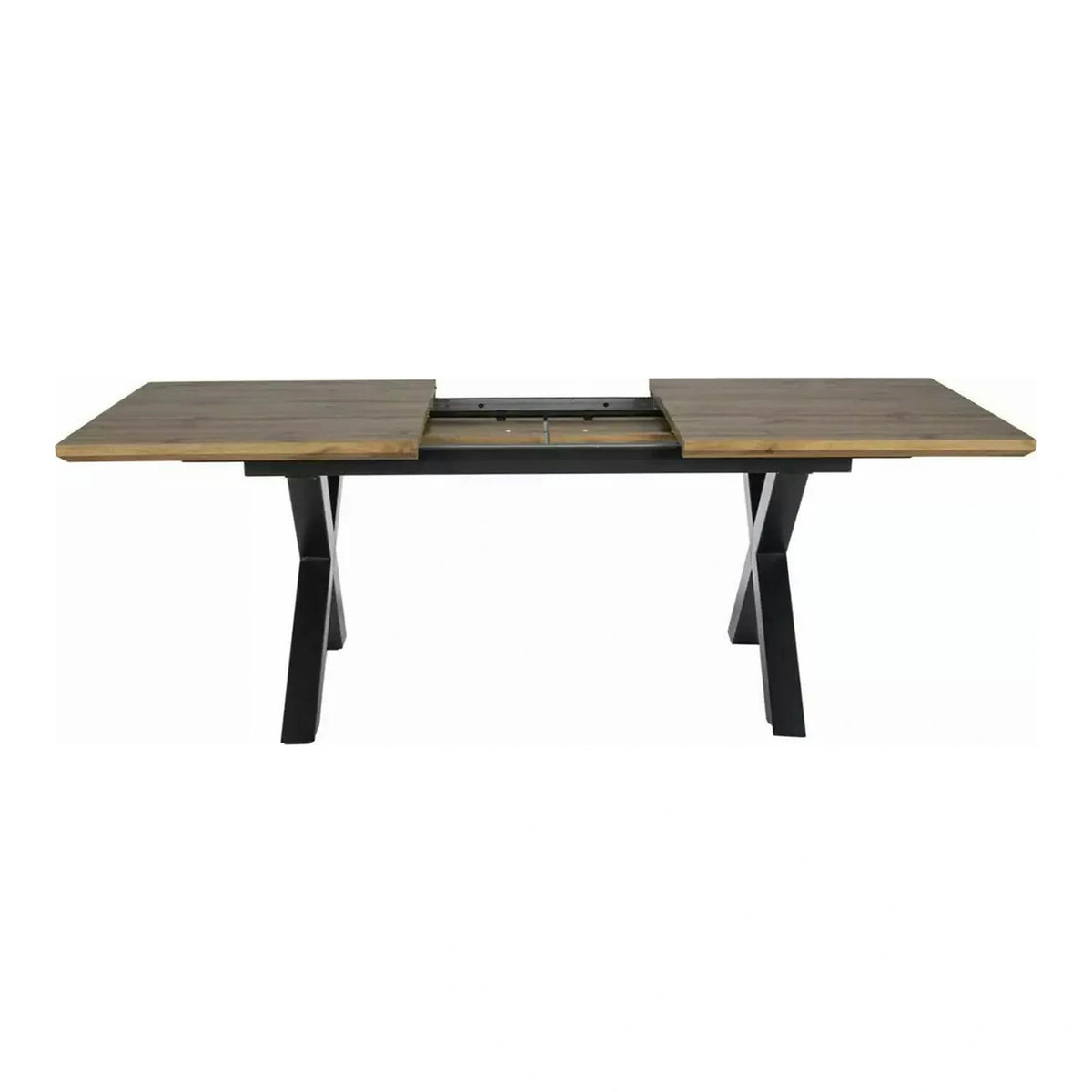 Masa de living extensibila XAVIERO II, stejar artisan/negru mat, 160-240x90x76 cm