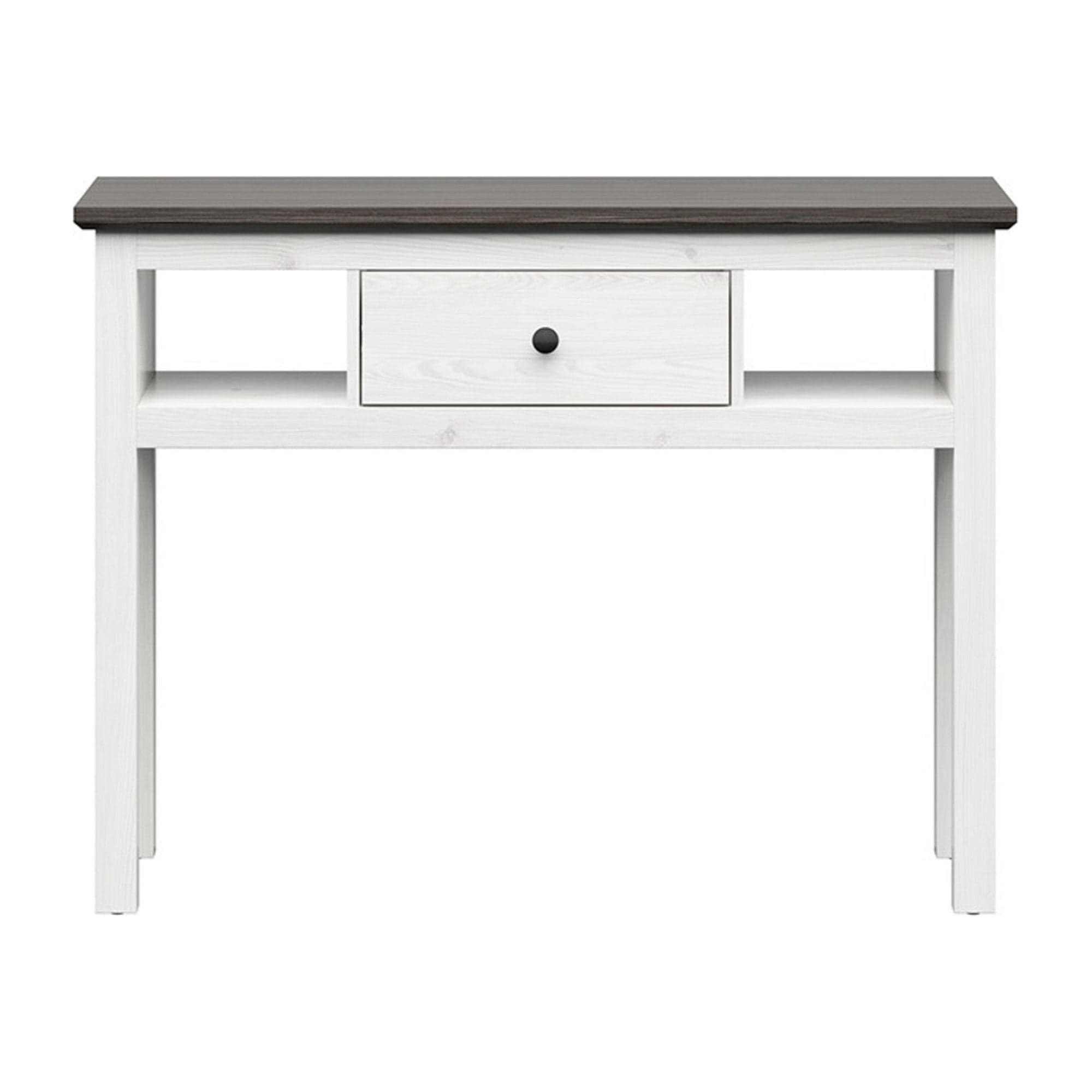 Masa de toaleta HESEN, alb/gri inchis, PAL, 114x41x86 cm