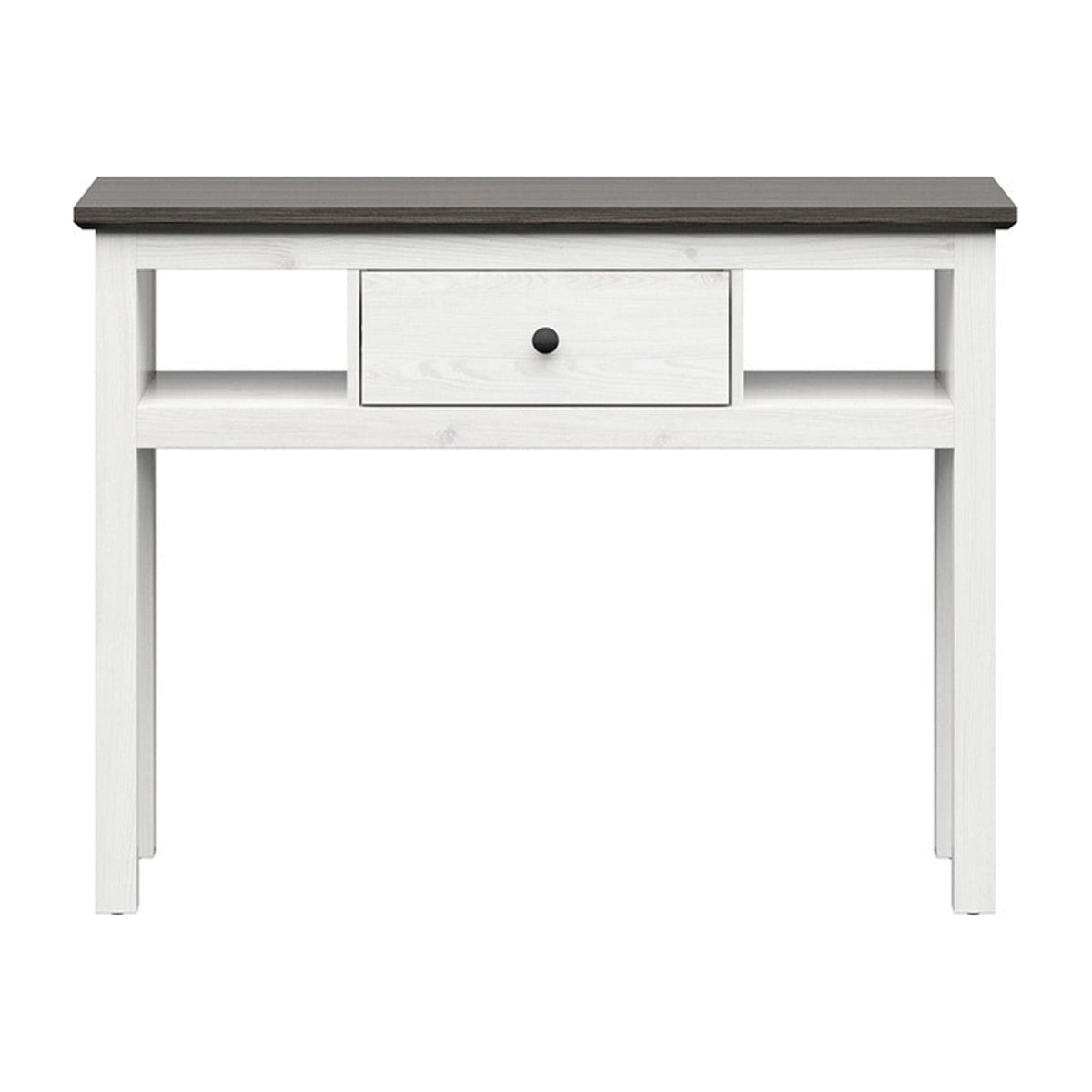 Masa de toaleta HESEN, alb/gri inchis, PAL, 114x41x86 cm