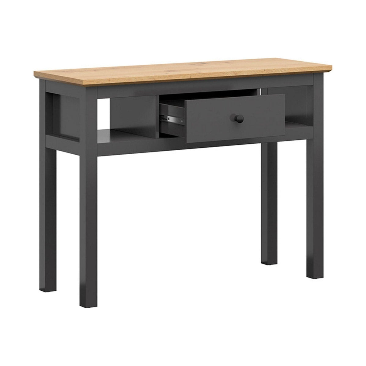 Masa de toaleta HESEN, stejar artisan/gri grafit, PAL, 114x41x86 cm