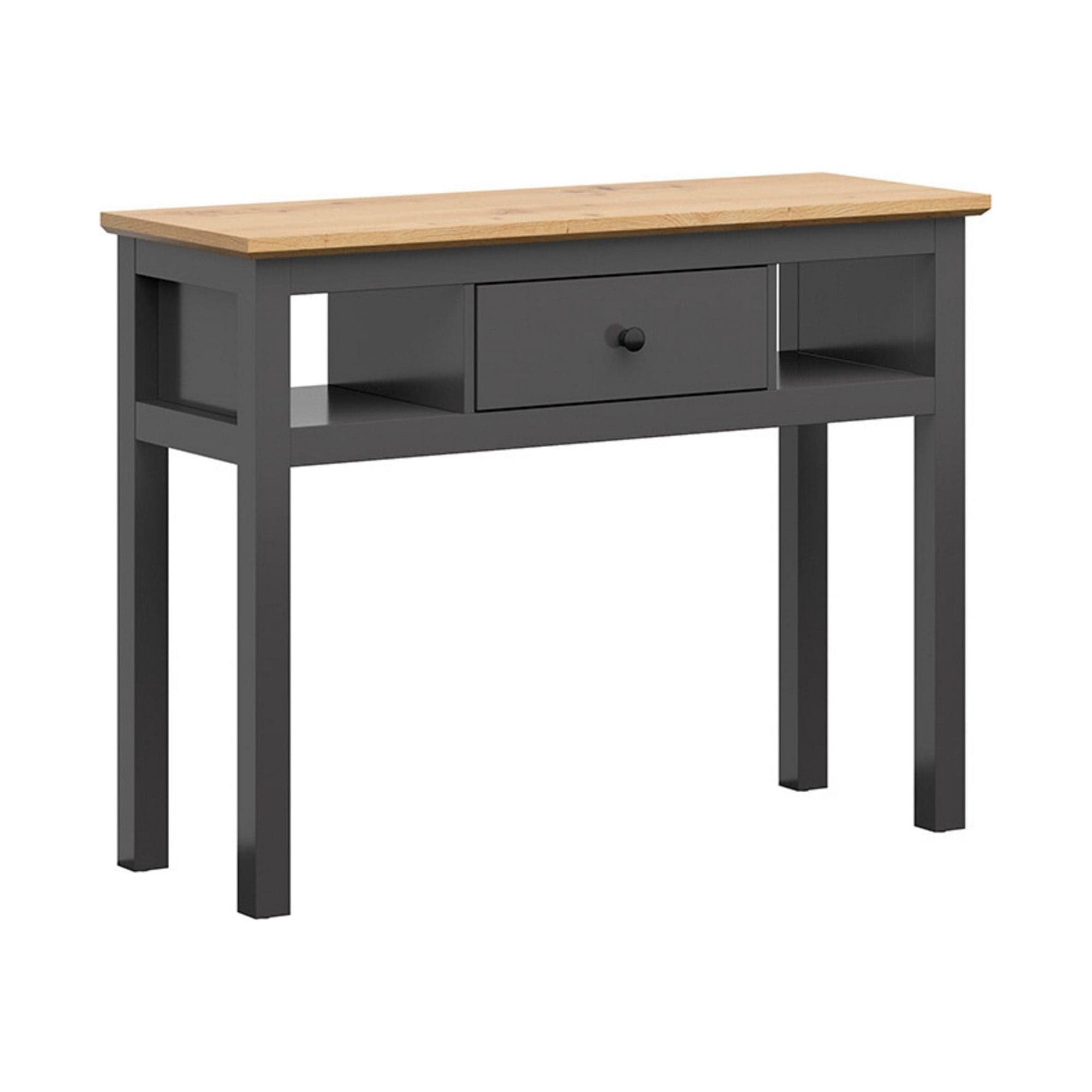 Masa de toaleta HESEN, stejar artisan/gri grafit, PAL, 114x41x86 cm