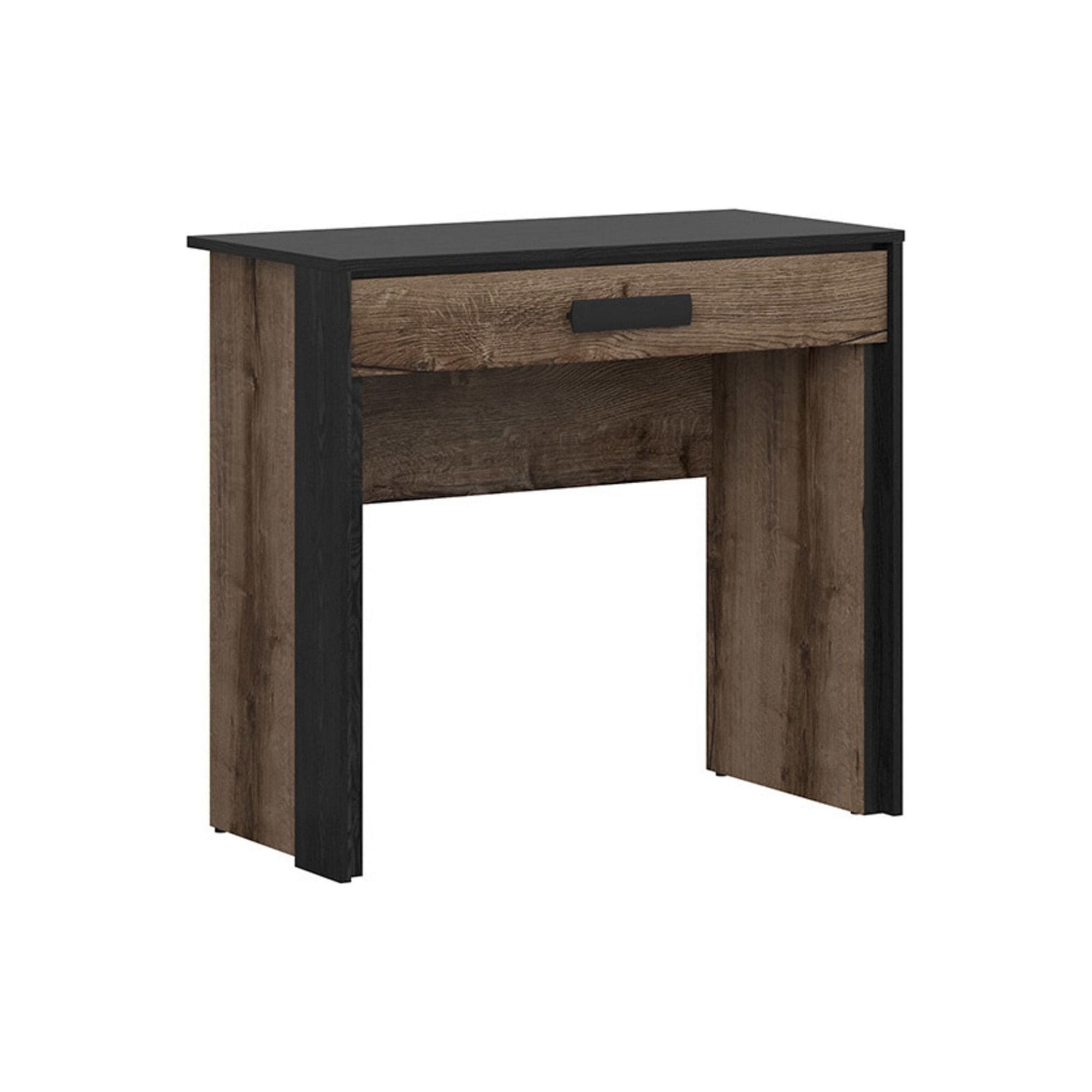 Masa de toaleta KASSEL, nuc/negru, PAL, 85x41x77 cm