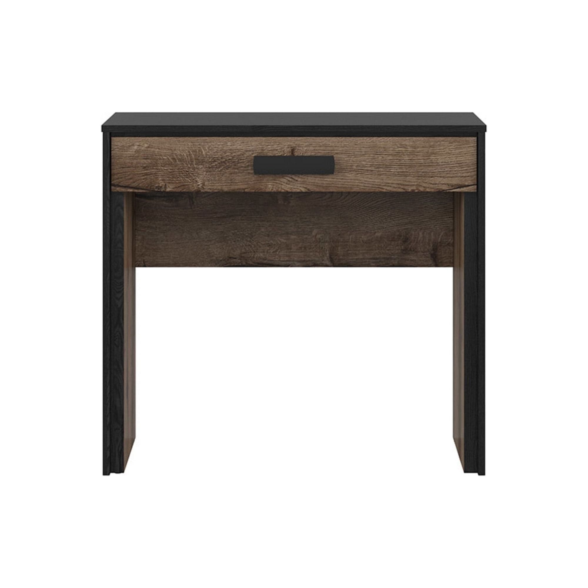 Masa de toaleta KASSEL, nuc/negru, PAL, 85x41x77 cm