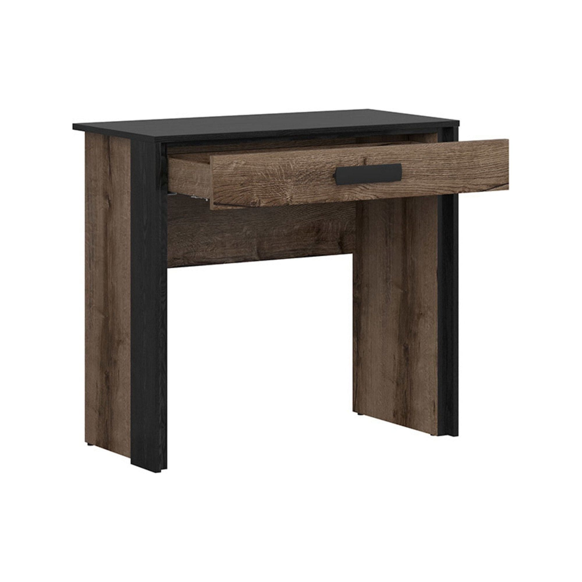 Masa de toaleta KASSEL, nuc/negru, PAL, 85x41x77 cm