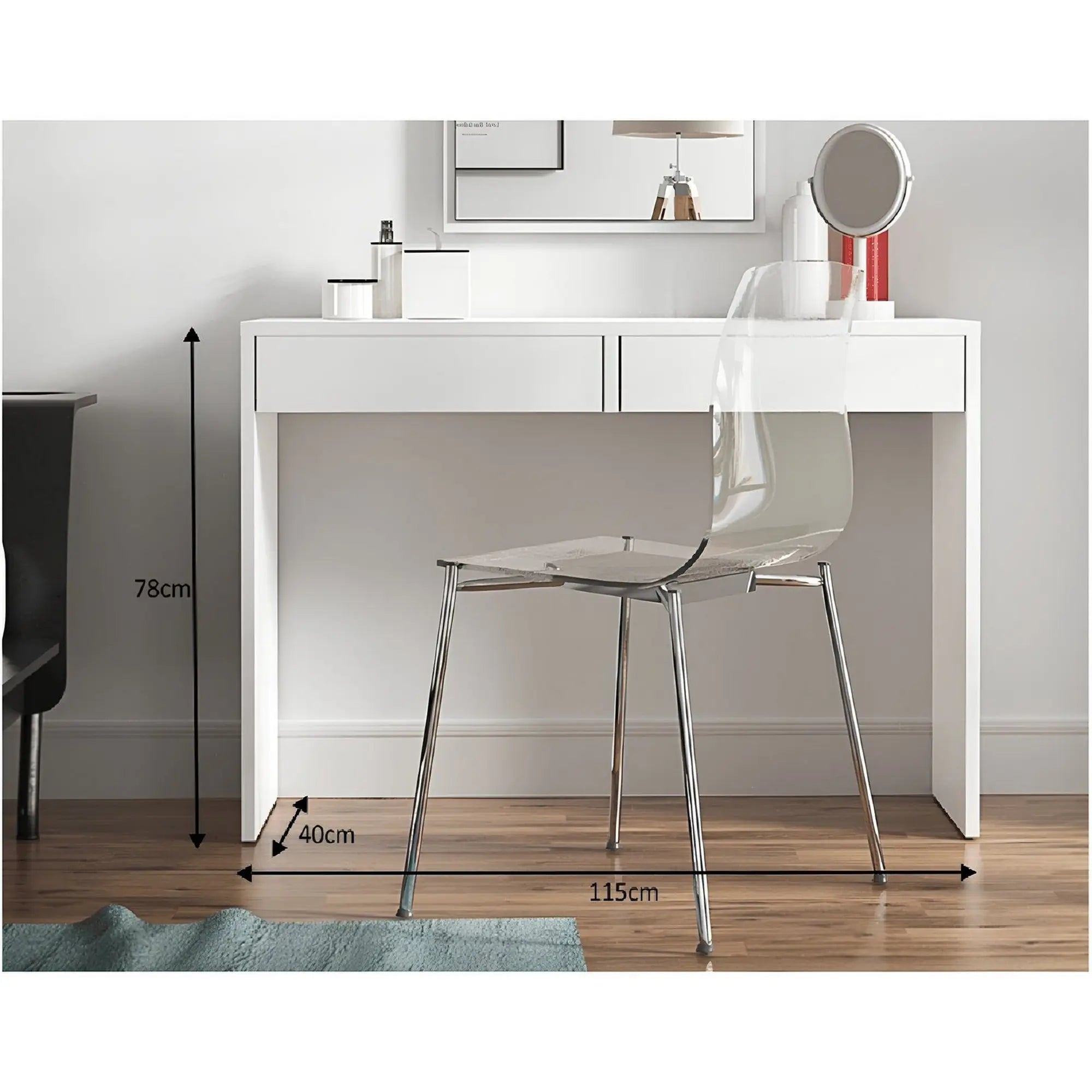 Masa de toaleta/masa birou VIOLET, alb, DTD laminat, 115x40x78 cm