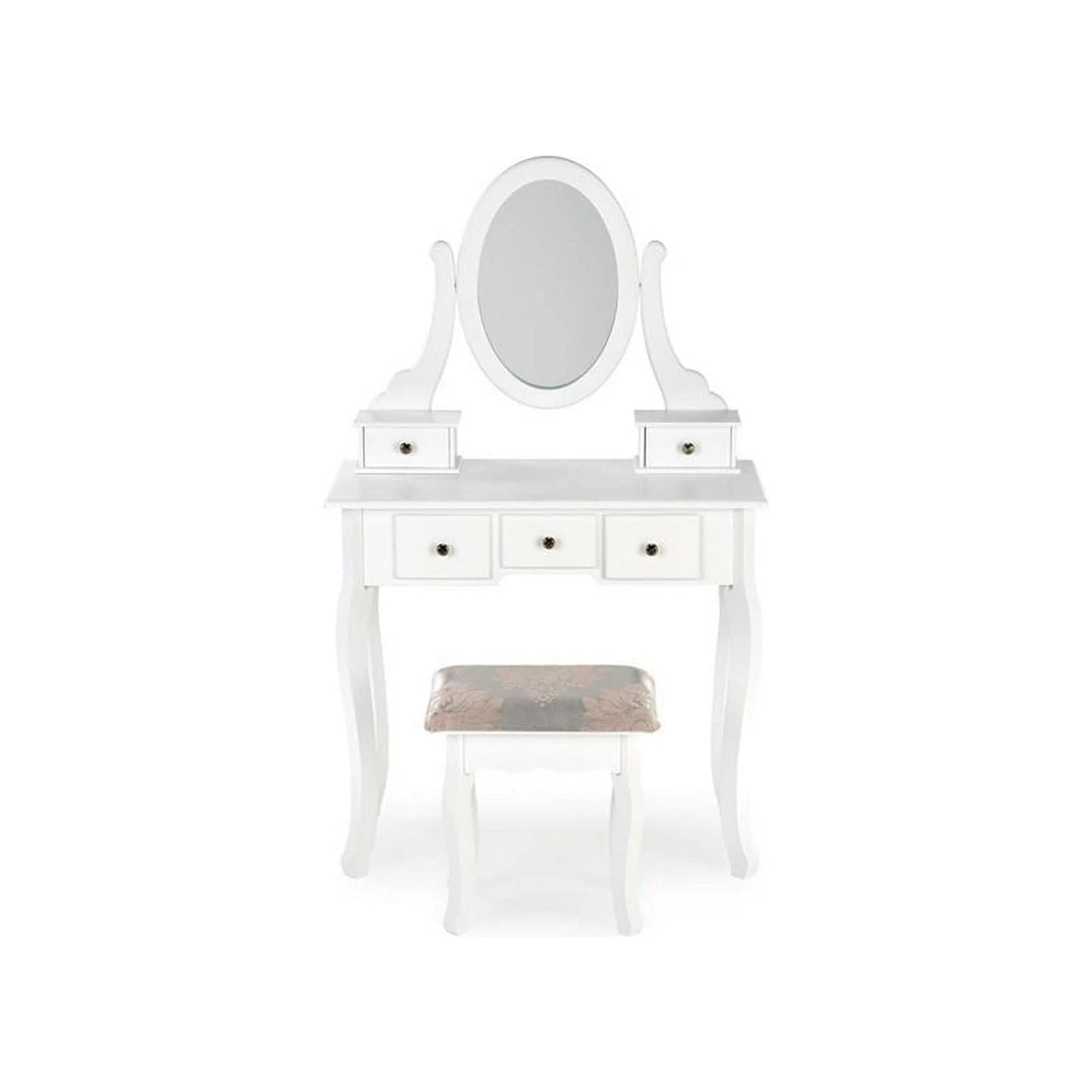 Masa de toaleta SARA, alb, cu oglinda, 80x40x130 cm