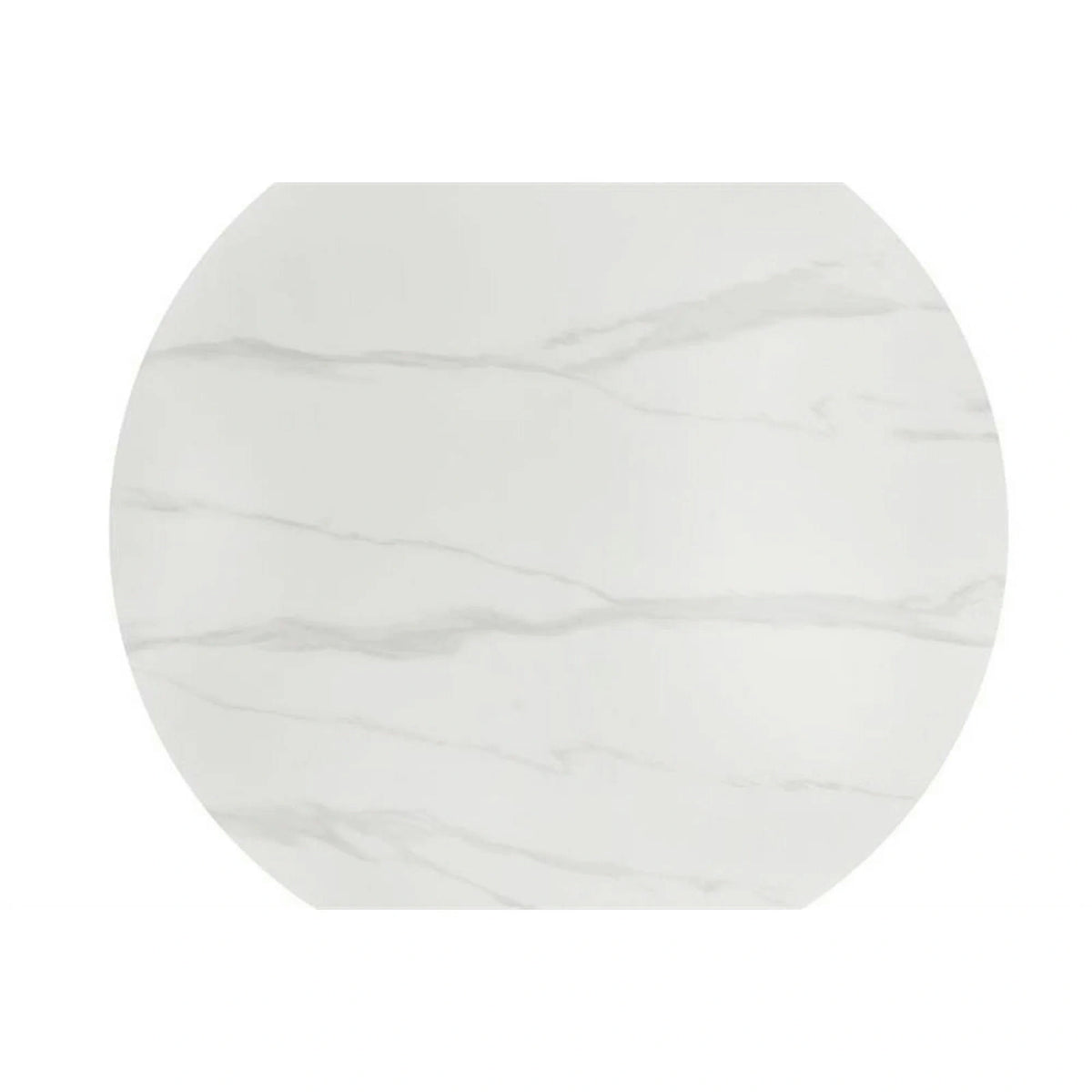 Masa EDGAR 2, alb/negru, ceramica/metal, 100x100x76 cm