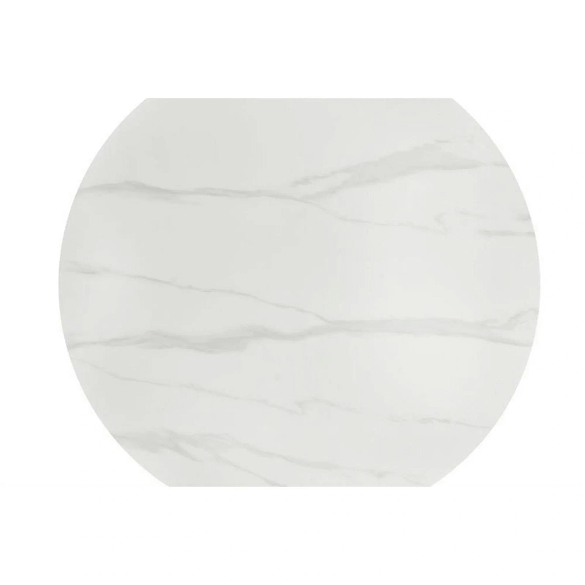 Masa EDGAR 2, alb/negru, ceramica/metal, 100x100x76 cm