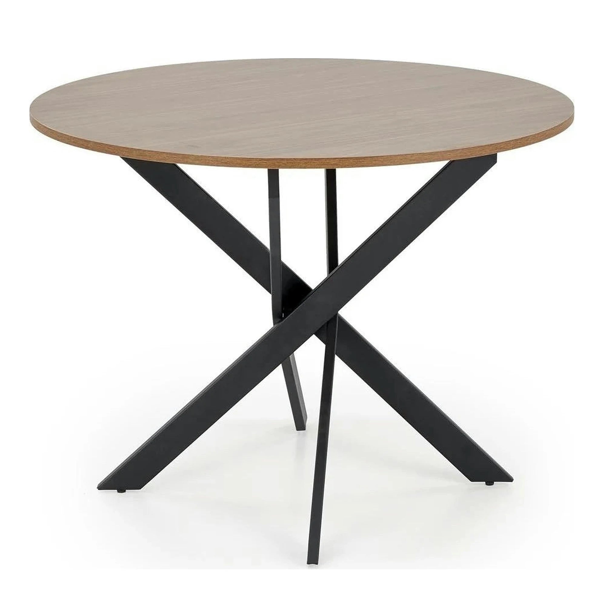 Masa EDGAR, nuc/negru, 100x100x76 cm