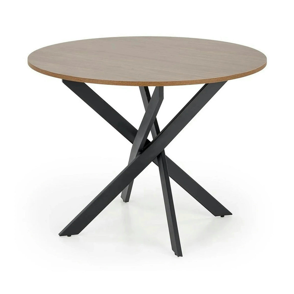 Masa EDGAR, nuc/negru, 100x100x76 cm