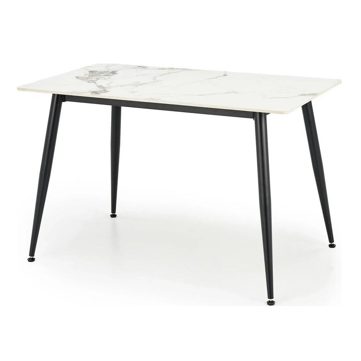 Masa EMILIO 120, alb/negru, ceramica/metal, 120x70x76 cm