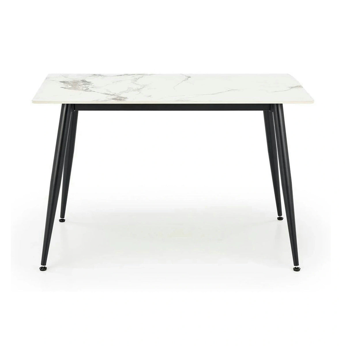 Masa EMILIO 120, alb/negru, ceramica/metal, 120x70x76 cm