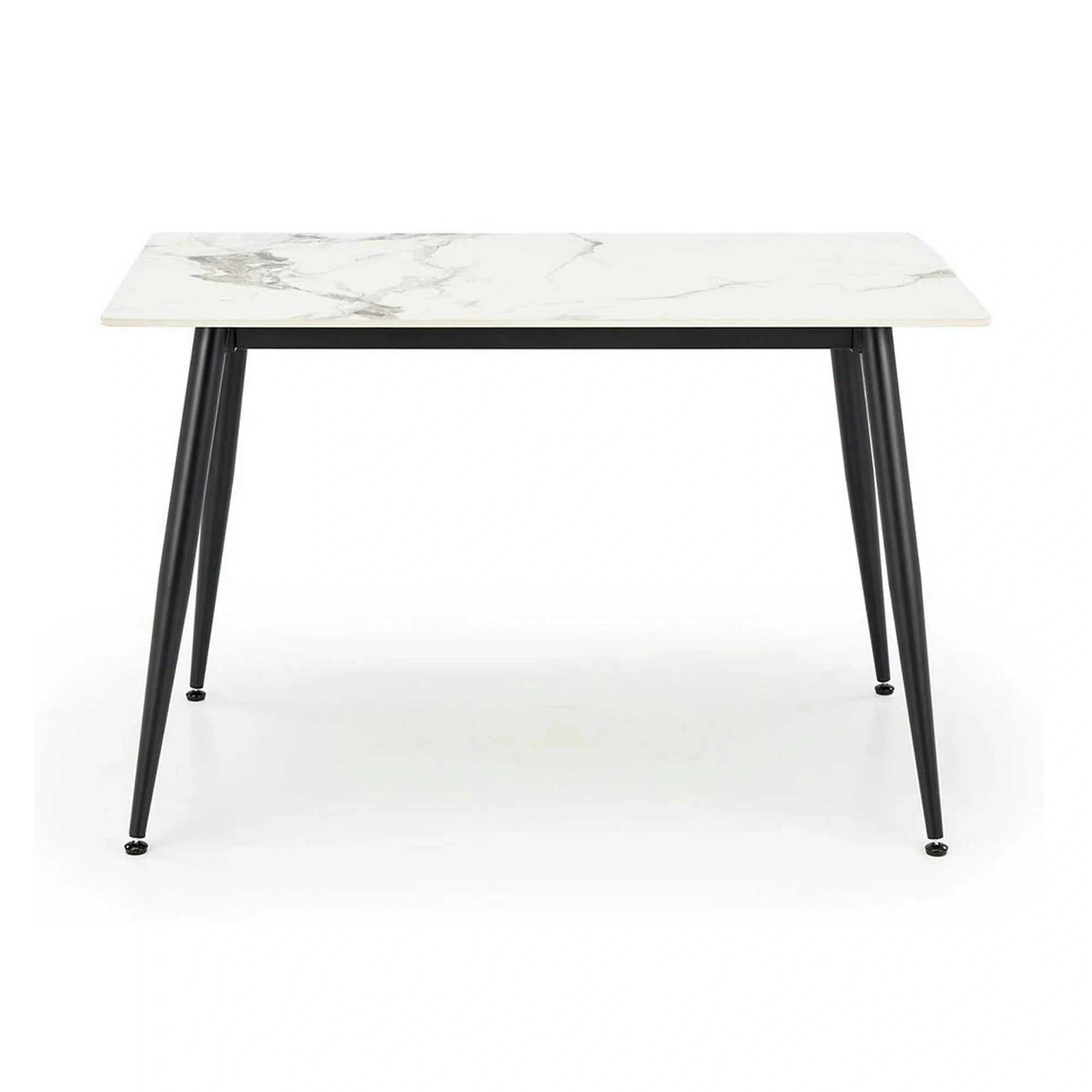 Masa EMILIO 120, alb/negru, ceramica/metal, 120x70x76 cm