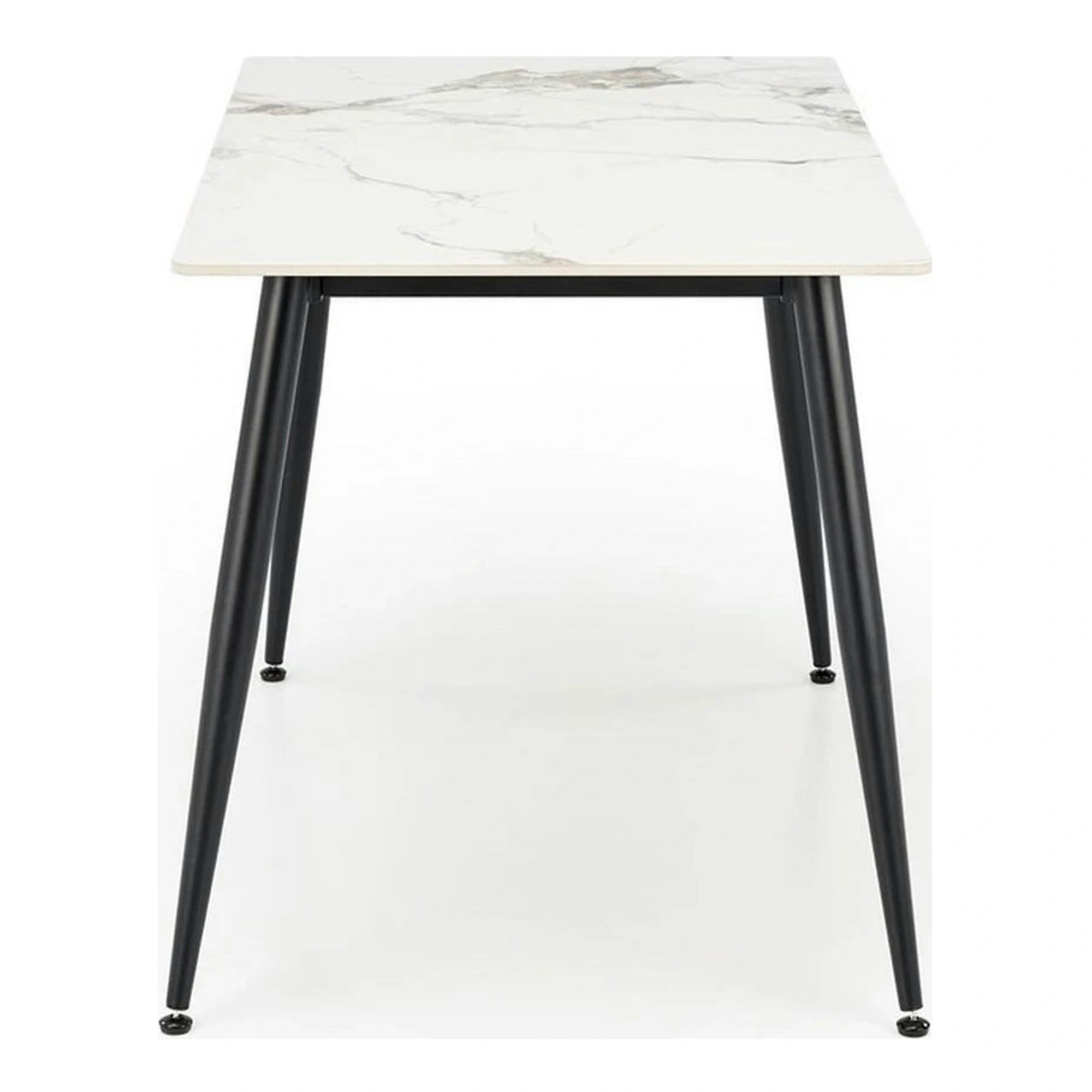 Masa EMILIO 120, alb/negru, ceramica/metal, 120x70x76 cm