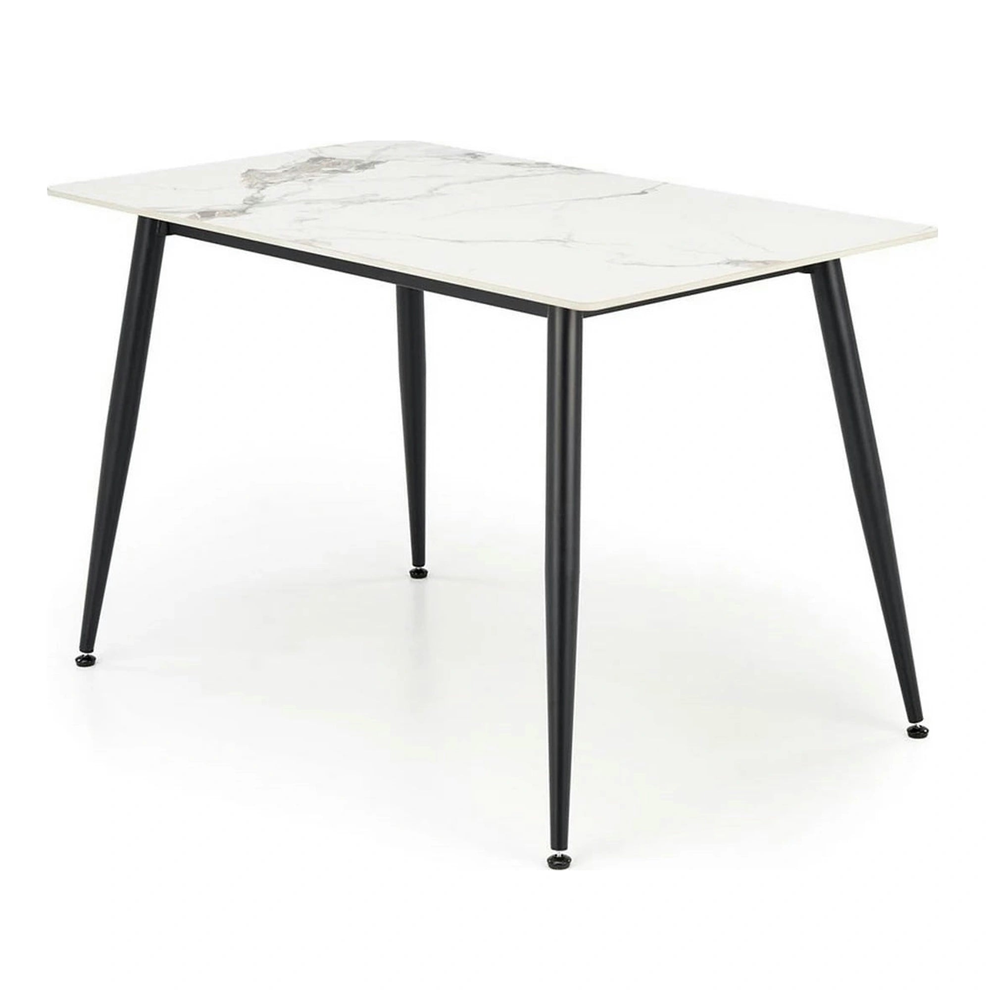Masa EMILIO 120, alb/negru, ceramica/metal, 120x70x76 cm