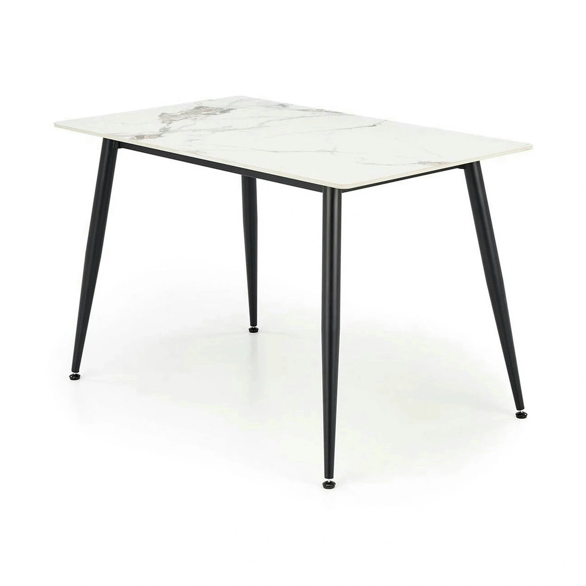 Masa EMILIO 120, alb/negru, ceramica/metal, 120x70x76 cm