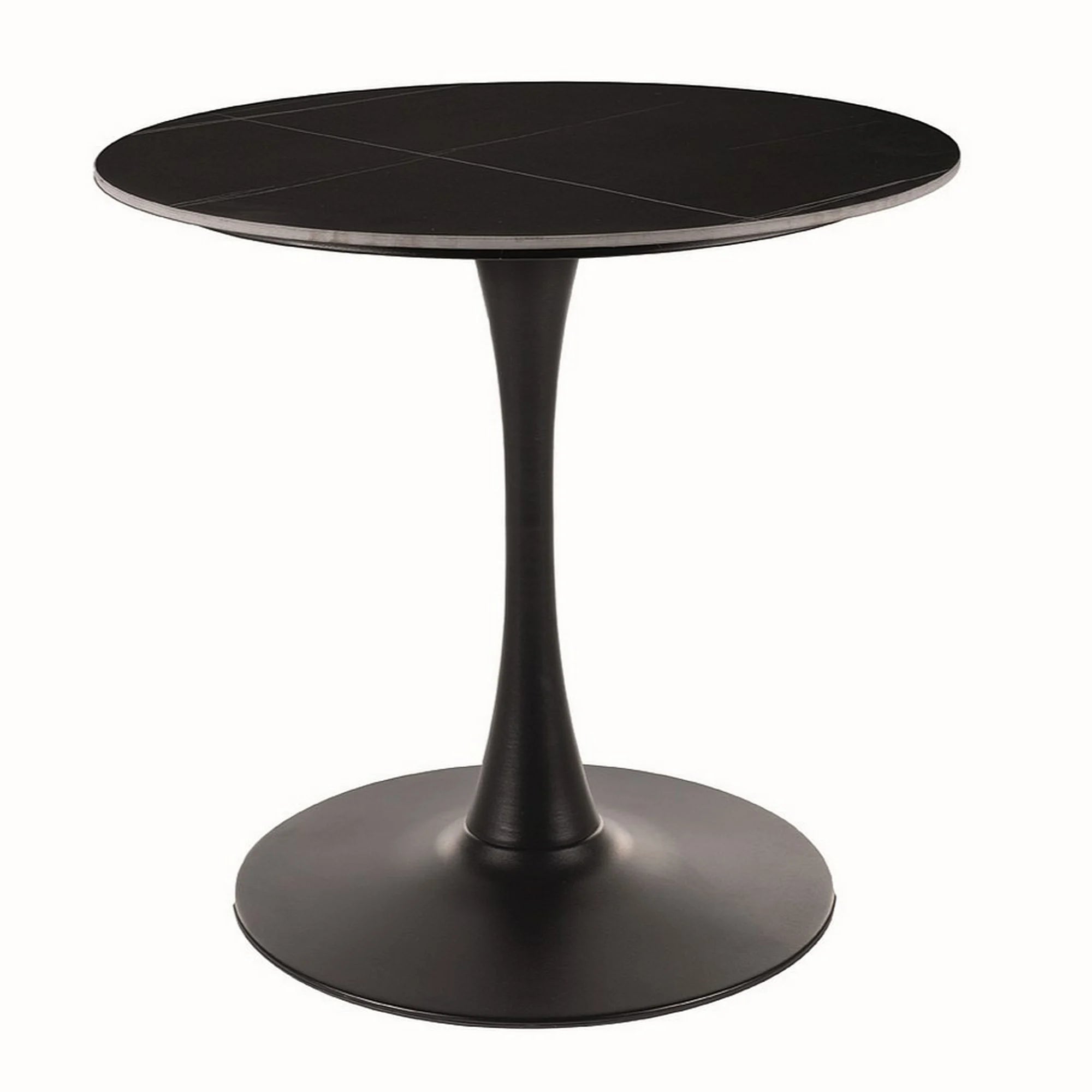 Masa ESPERO, negru mat, ceramica/metal, 80x75 cm