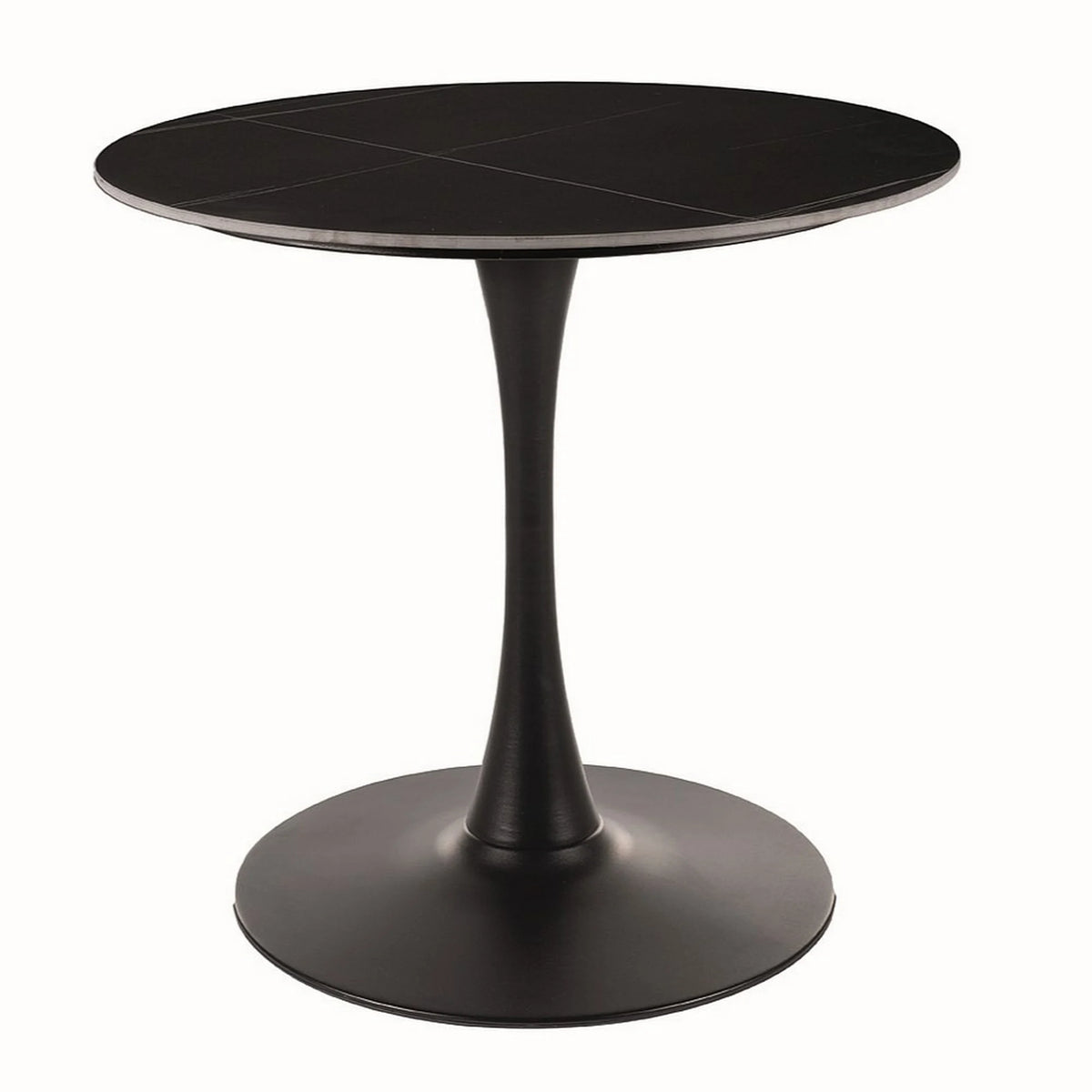 Masa ESPERO, negru mat, ceramica/metal, 80x75 cm