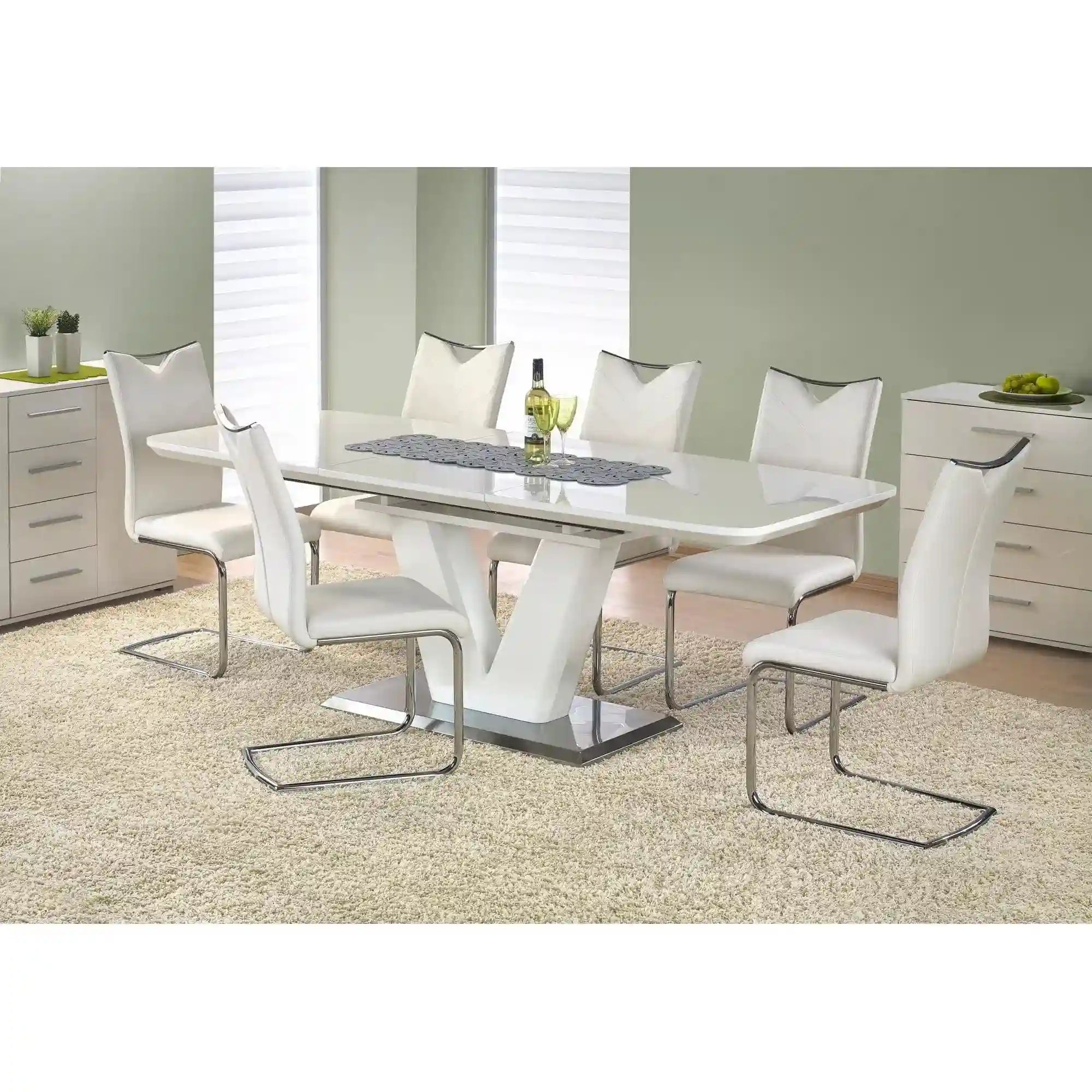 Masa extensbila MISTRAL, alb, 160/220x90x77 cm