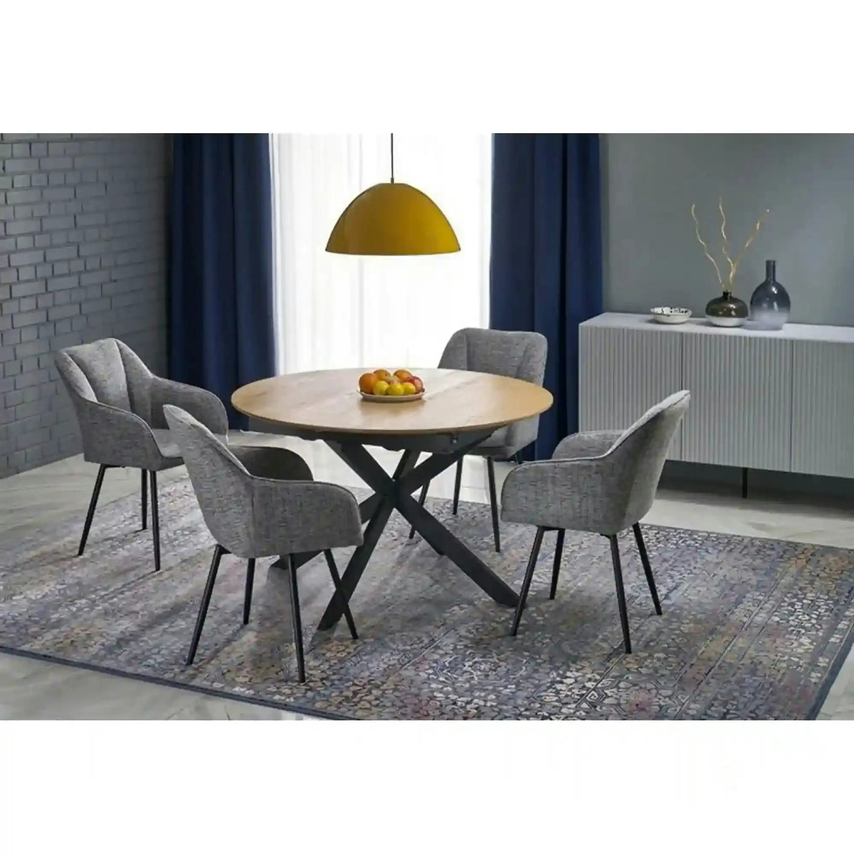 Masa extensibila 120 ACORD, stejar/negru