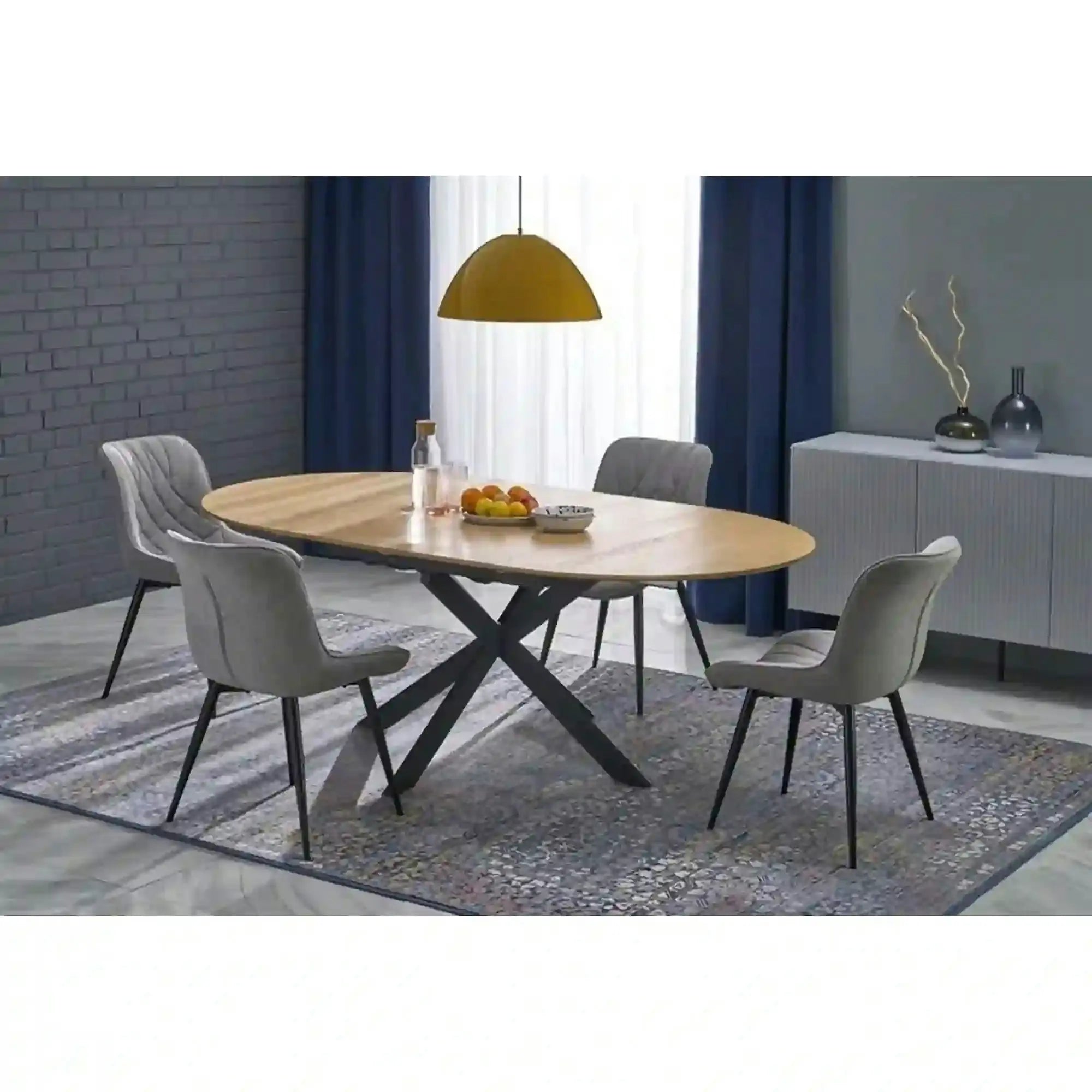 Masa extensibila 120 ACORD, stejar/negru