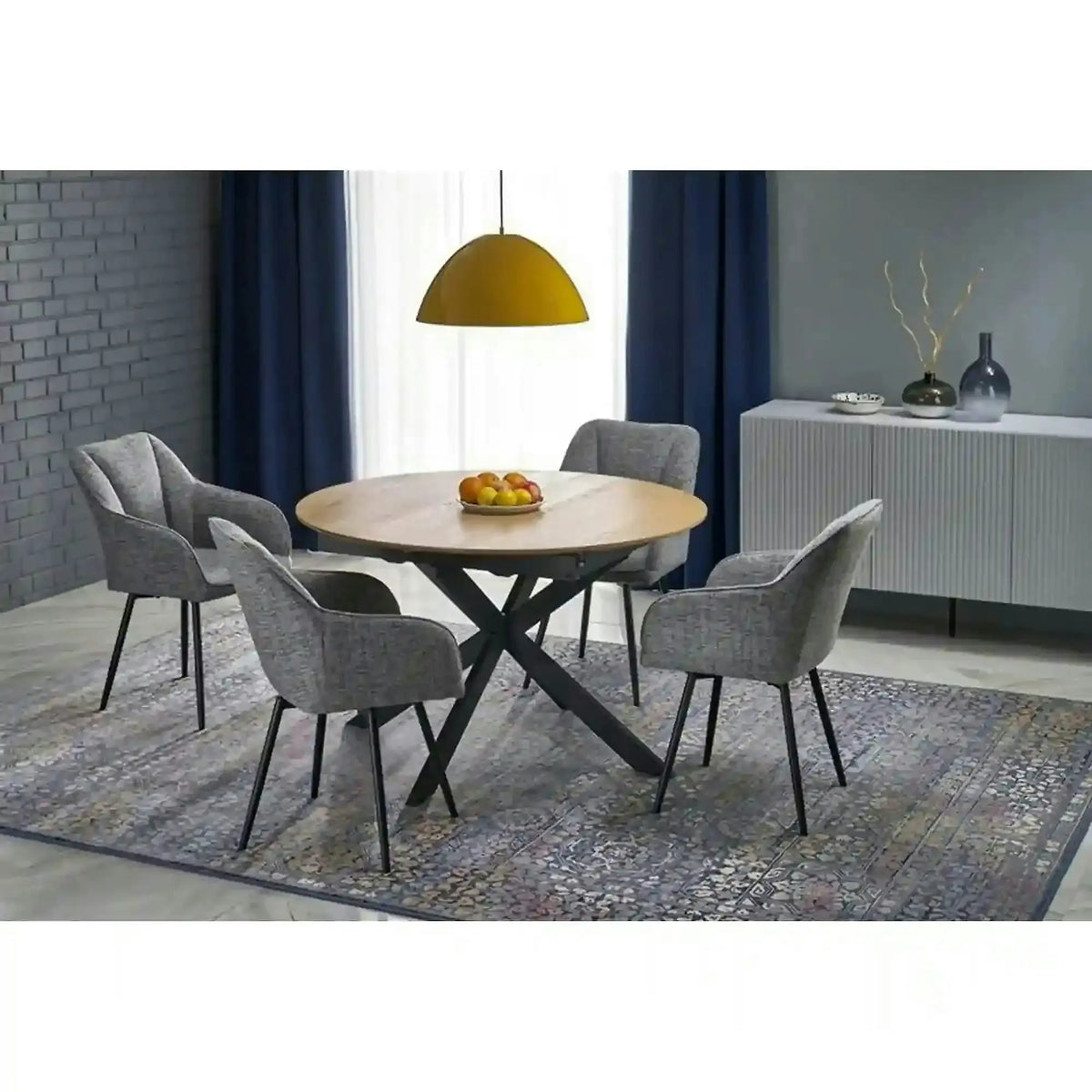 Masa extensibila 120 ACORD, stejar/negru