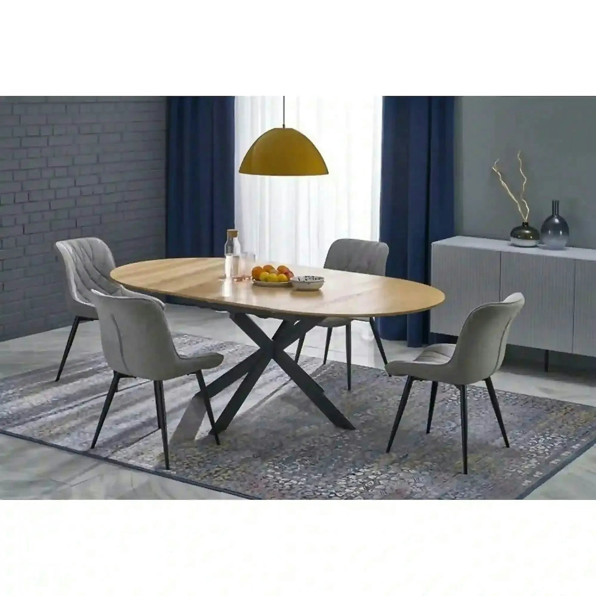 Masa extensibila 120 ACORD, stejar/negru