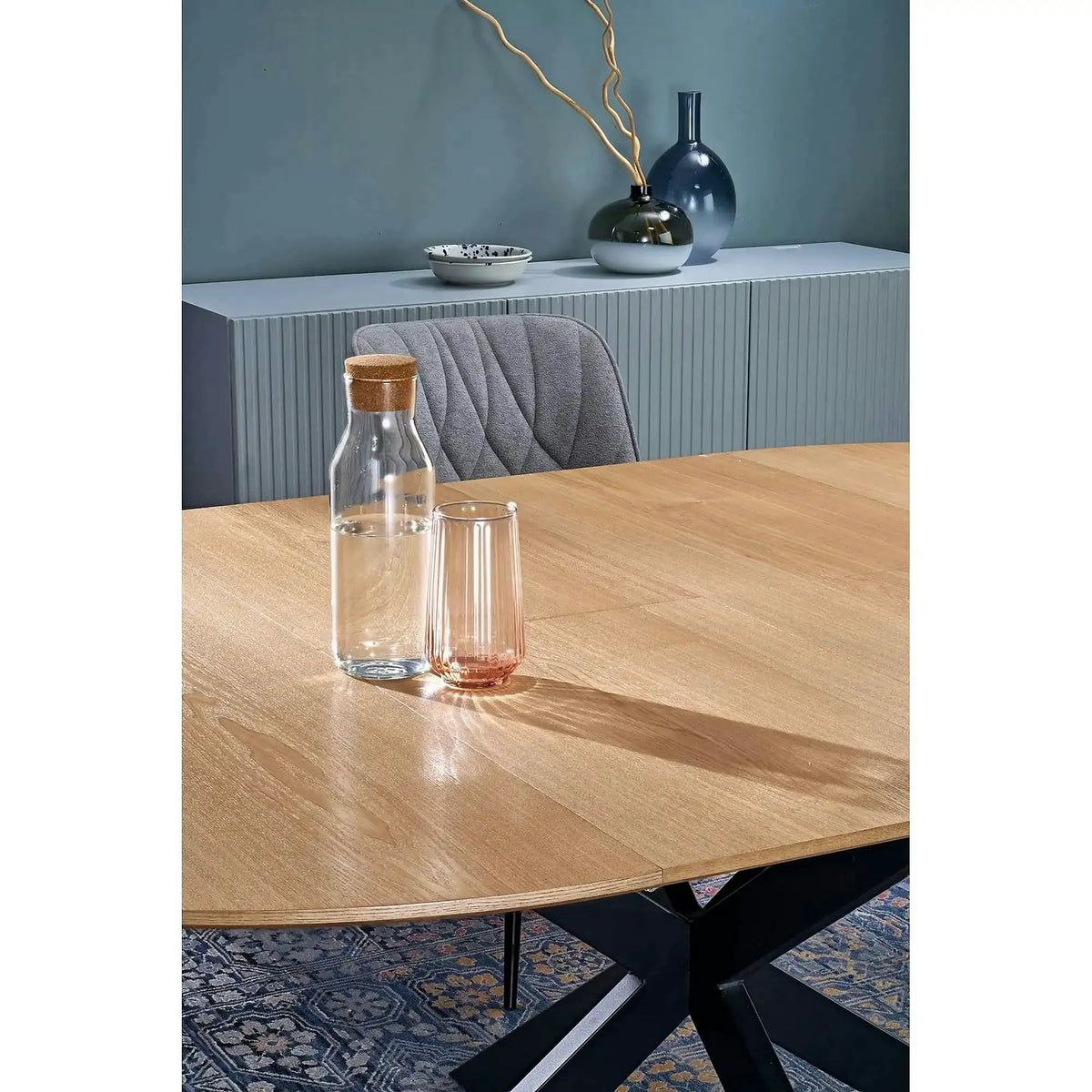 Masa extensibila 120 ACORD, stejar/negru