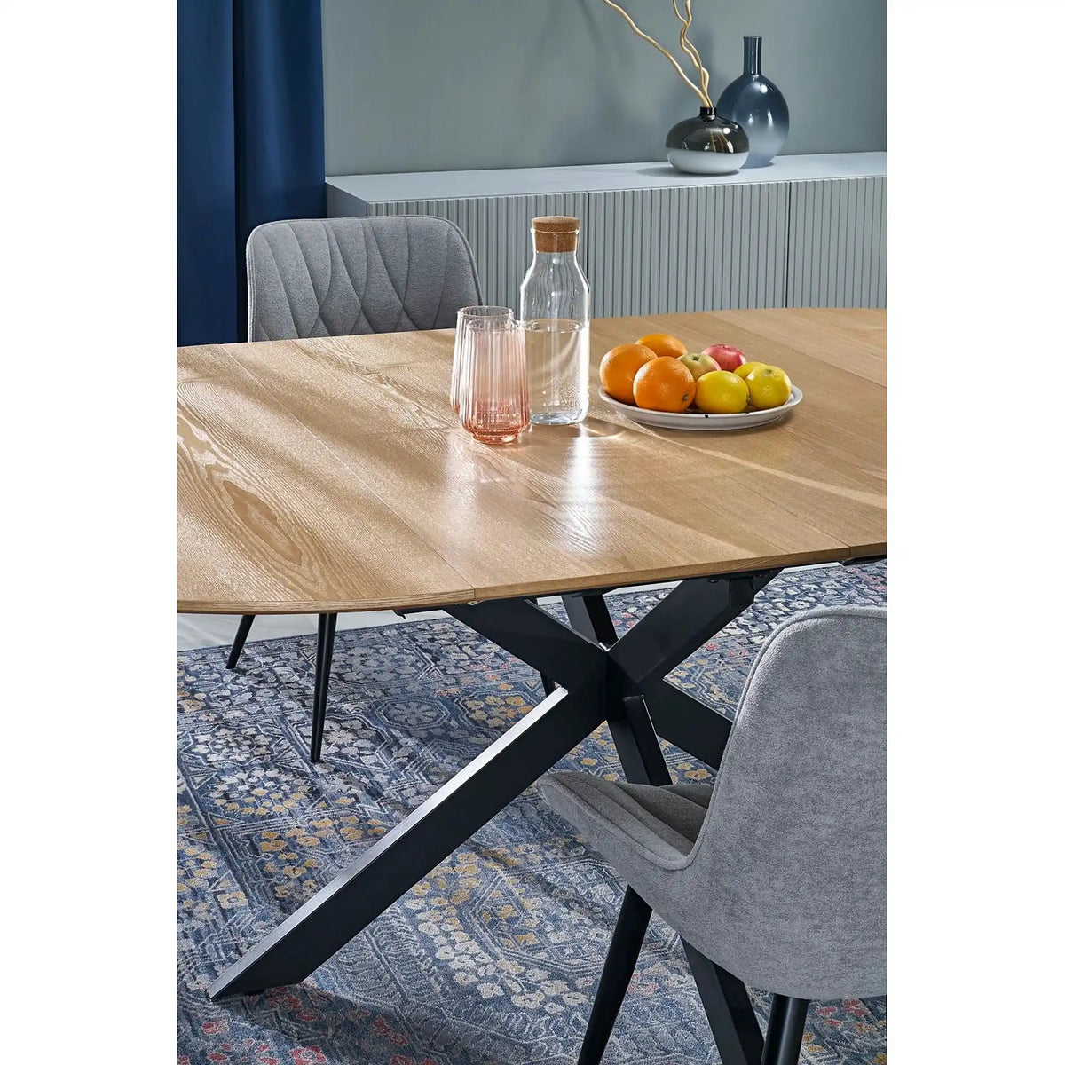 Masa extensibila 120 ACORD, stejar/negru