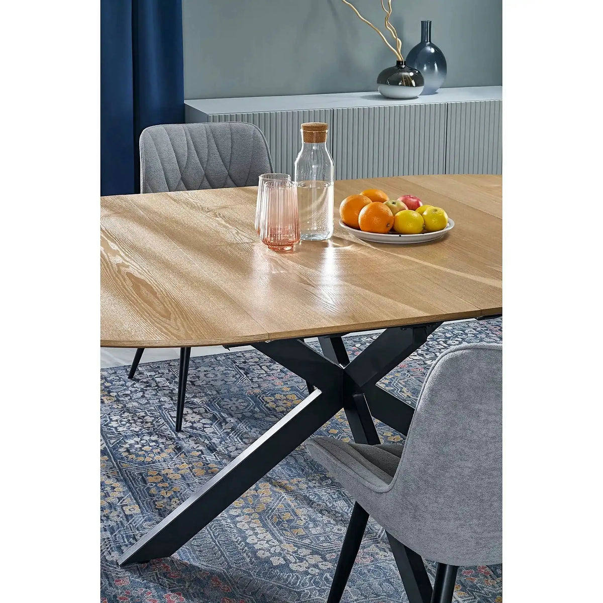 Masa extensibila 120 ACORD, stejar/negru