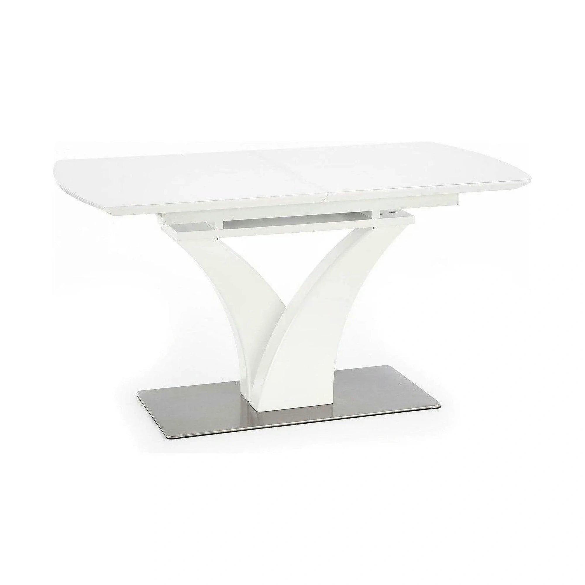 Masa extensibila 80 cm PALERMO, alb, sticla/otel