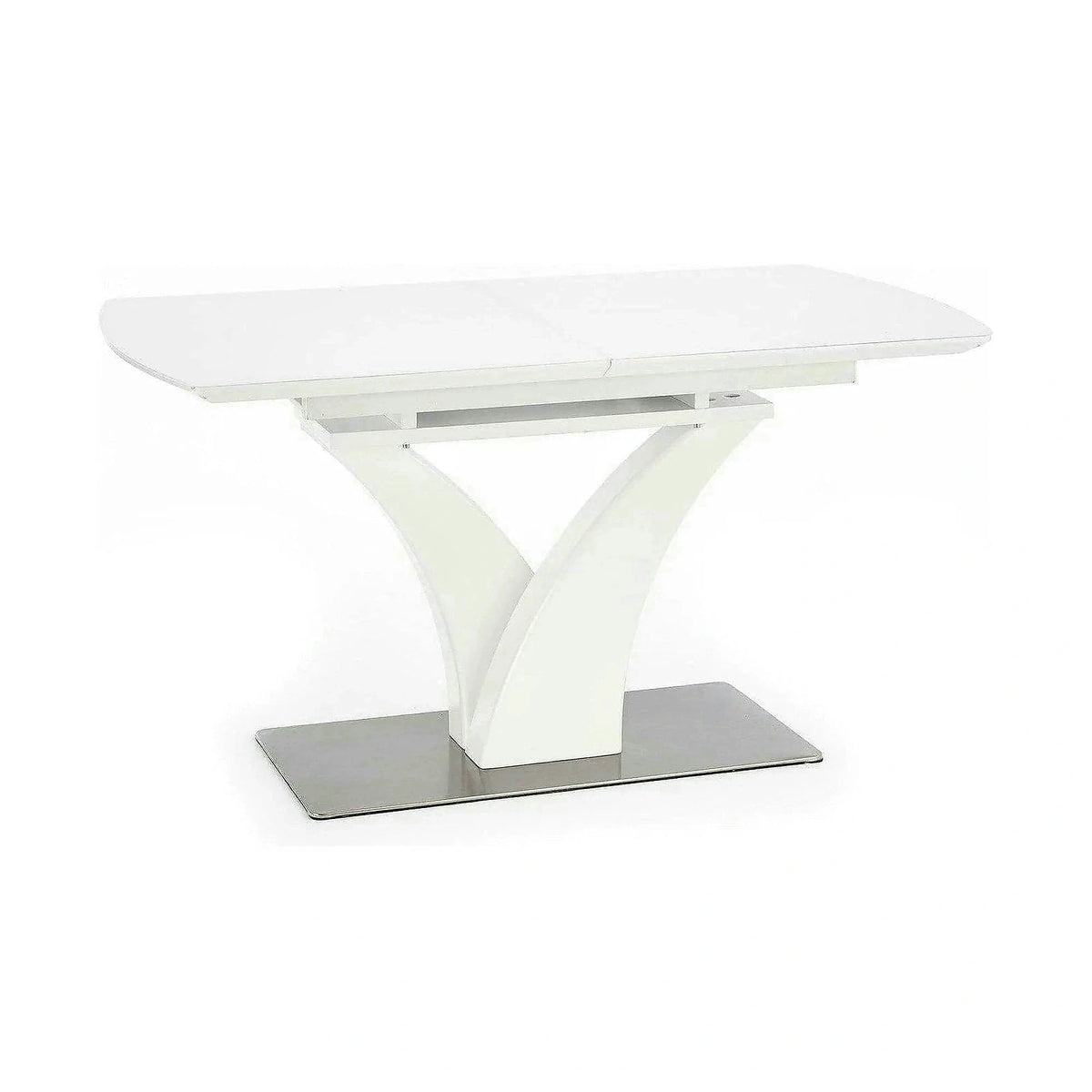 Masa extensibila 80 cm PALERMO, alb, sticla/otel