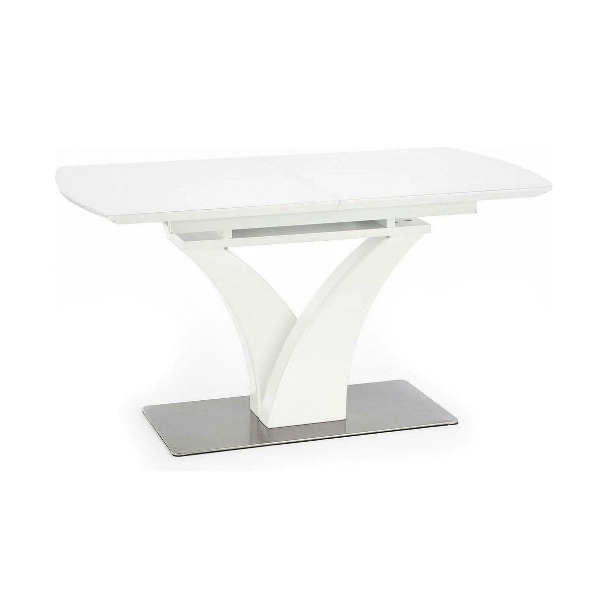Masa extensibila 80 cm PALERMO, alb, sticla/otel