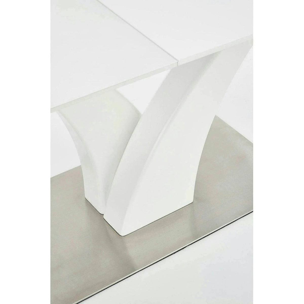 Masa extensibila 80 cm PALERMO, alb, sticla/otel