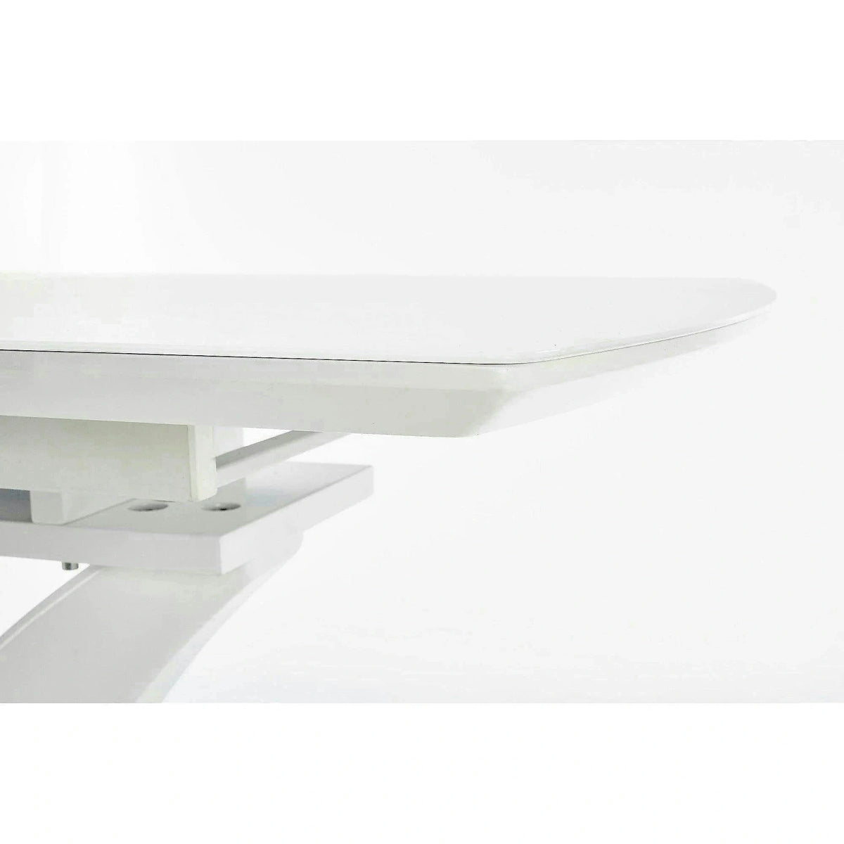 Masa extensibila 80 cm PALERMO, alb, sticla/otel