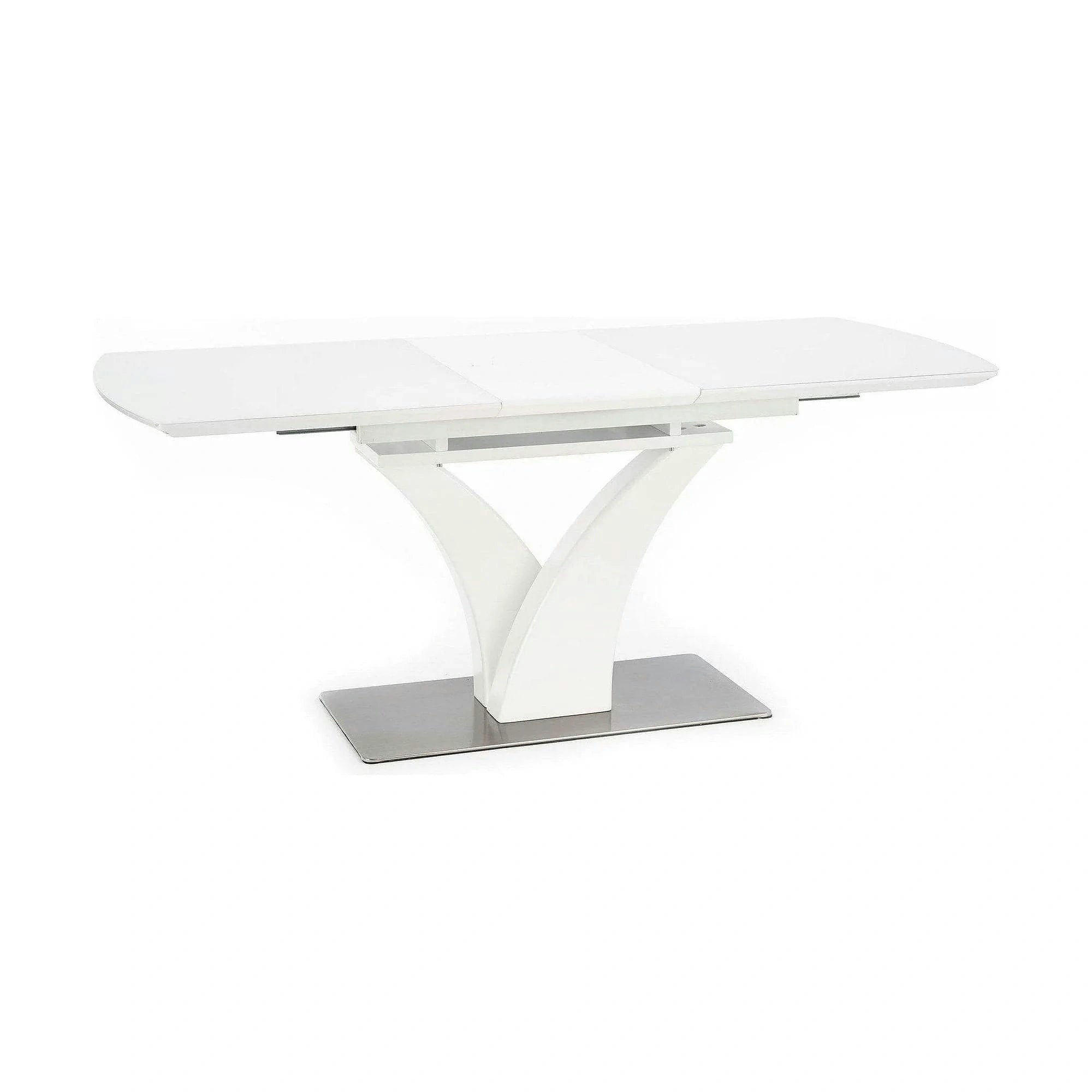 Masa extensibila 80 cm PALERMO, alb, sticla/otel