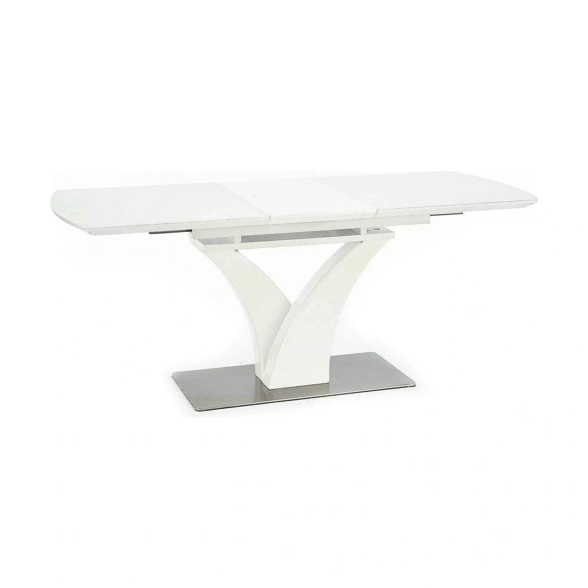 Masa extensibila 80 cm PALERMO, alb, sticla/otel
