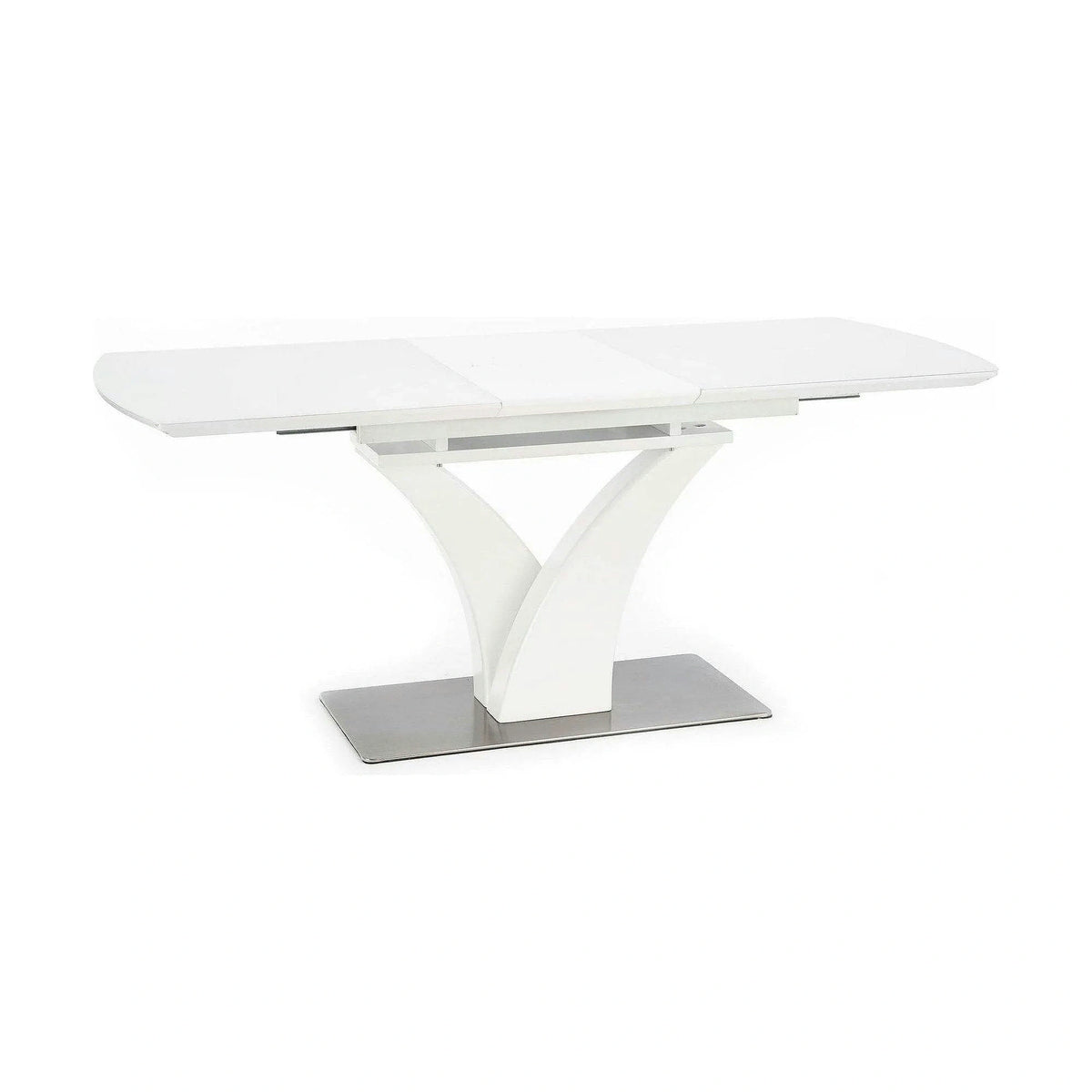 Masa extensibila 80 cm PALERMO, alb, sticla/otel