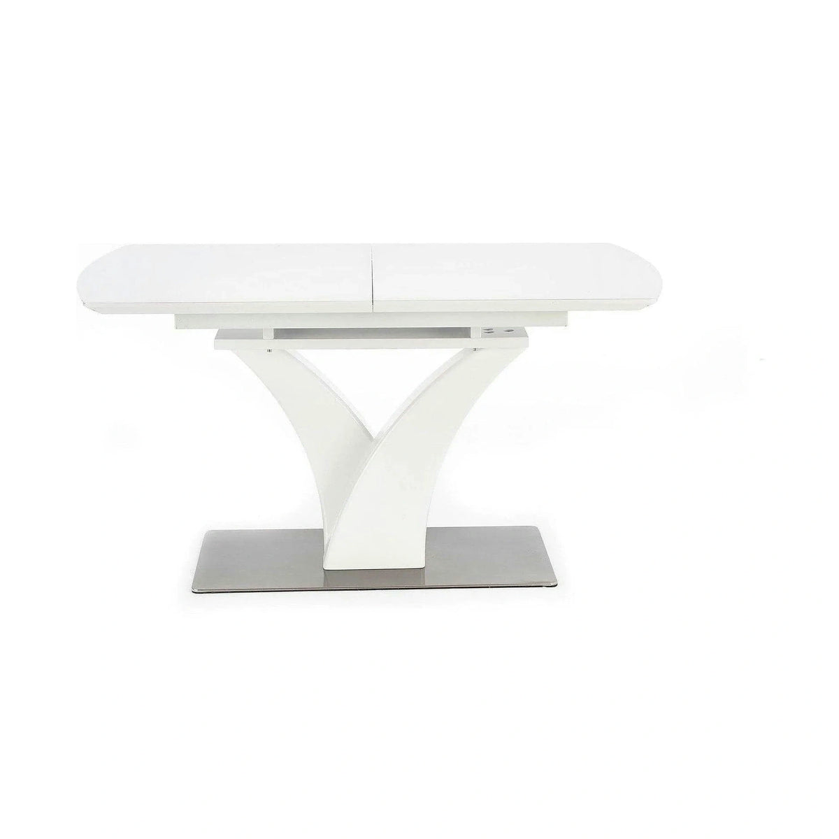 Masa extensibila 80 cm PALERMO, alb, sticla/otel