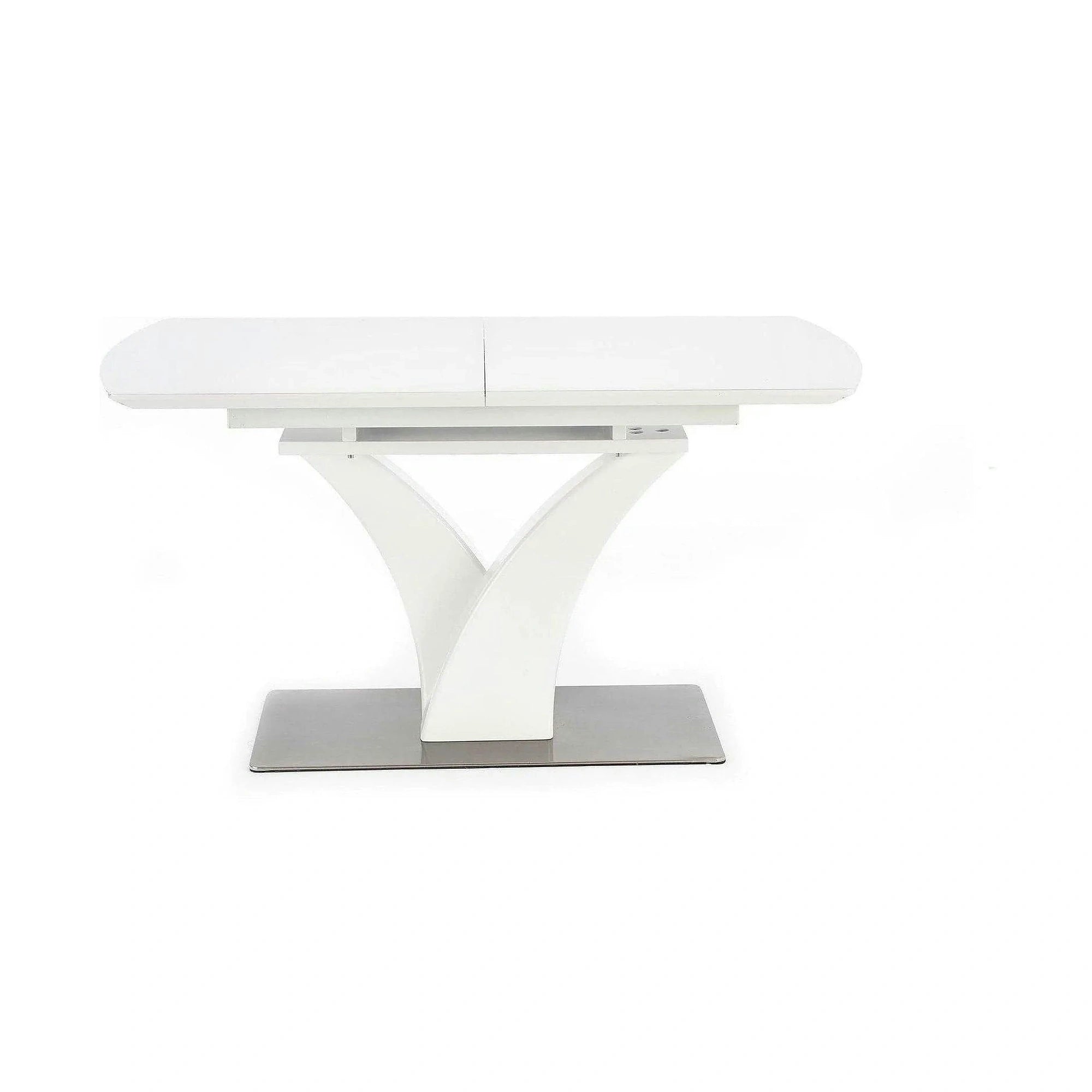 Masa extensibila 80 cm PALERMO, alb, sticla/otel