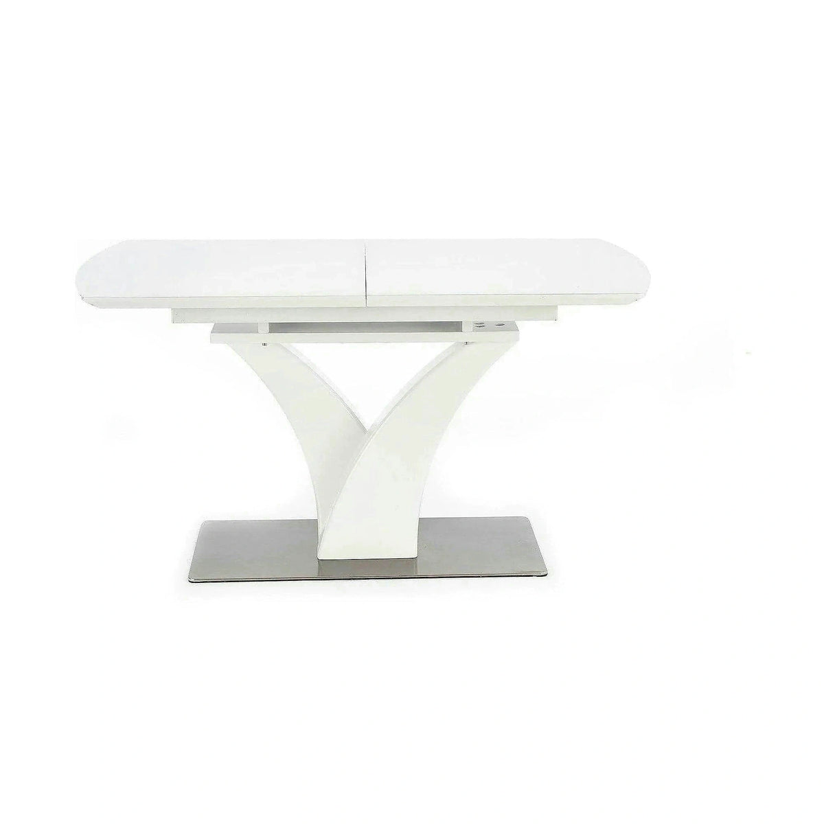 Masa extensibila 80 cm PALERMO, alb, sticla/otel