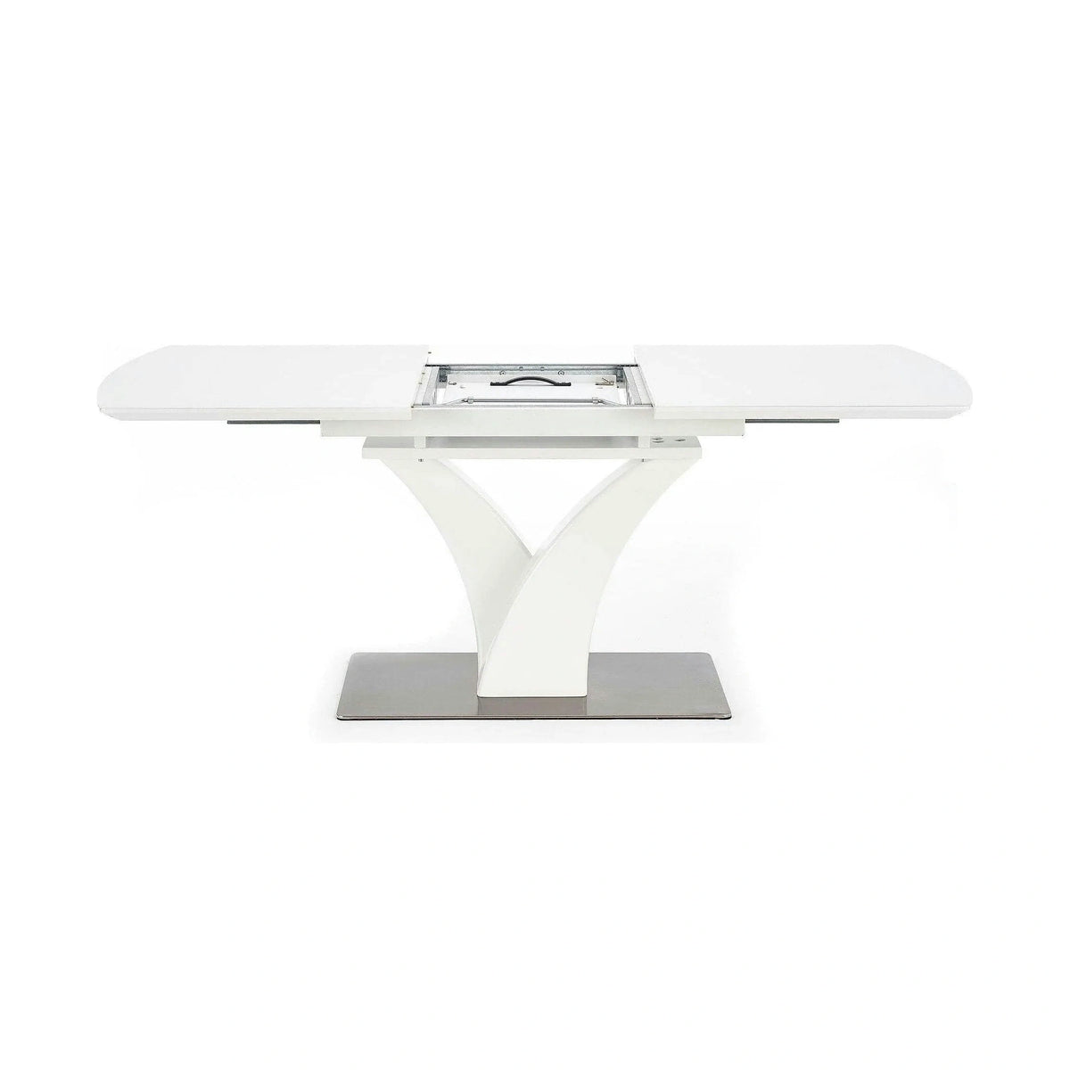 Masa extensibila 80 cm PALERMO, alb, sticla/otel