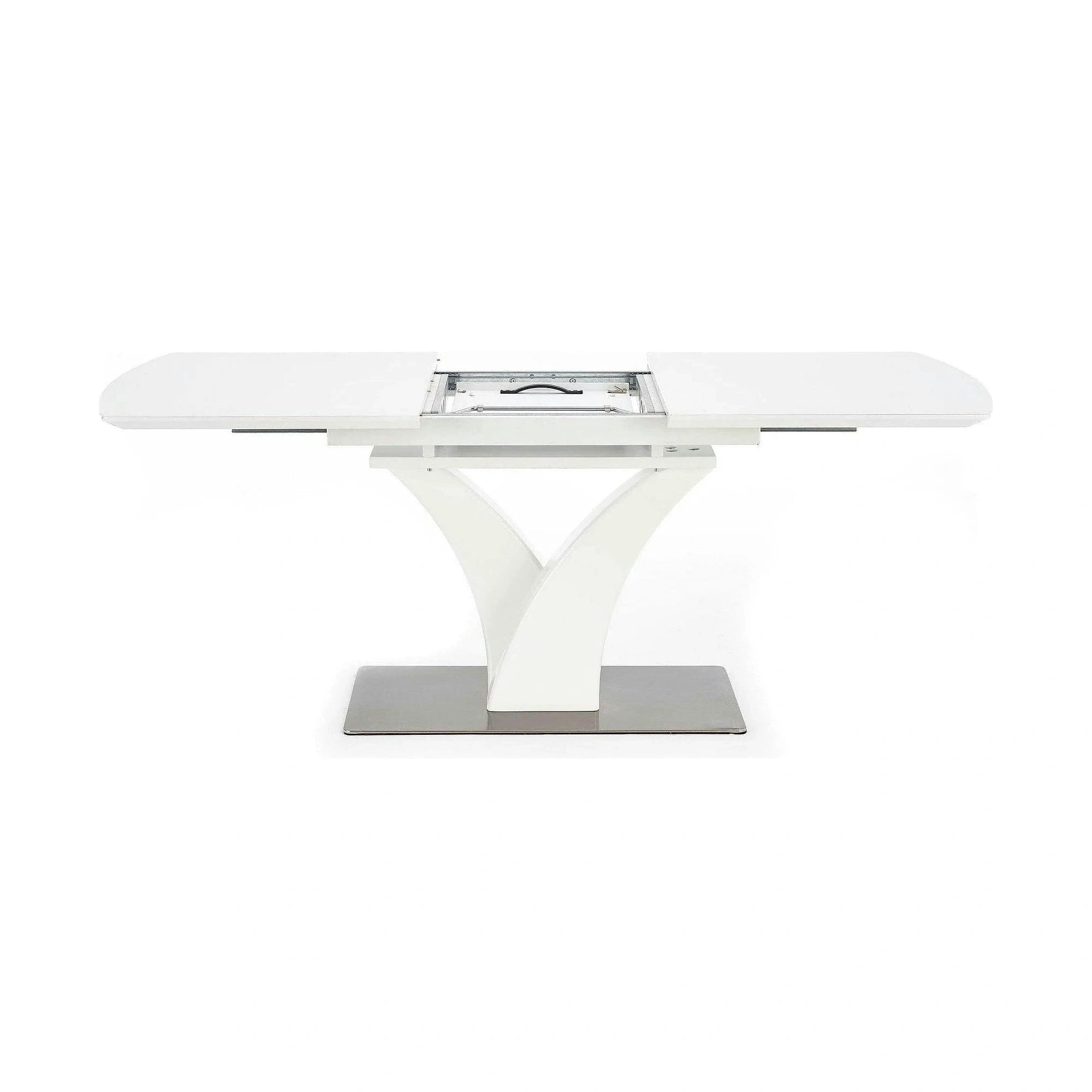 Masa extensibila 80 cm PALERMO, alb, sticla/otel