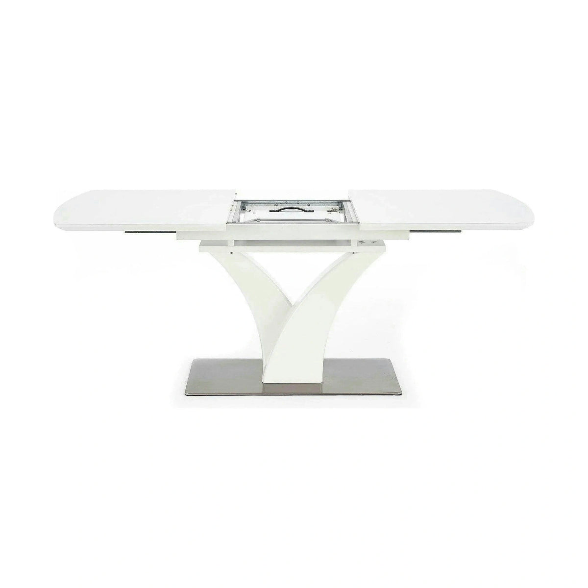 Masa extensibila 80 cm PALERMO, alb, sticla/otel